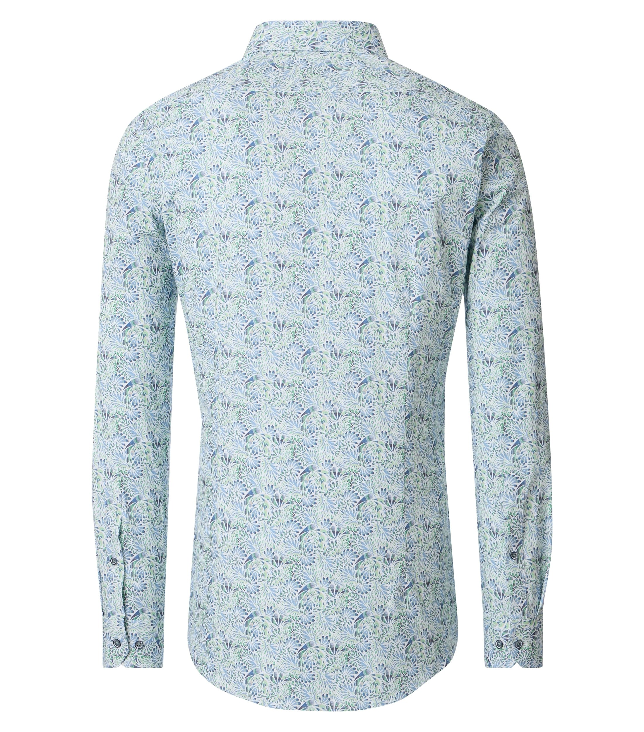 Ein Businesshemd im Print Muster in der Farbe Grün