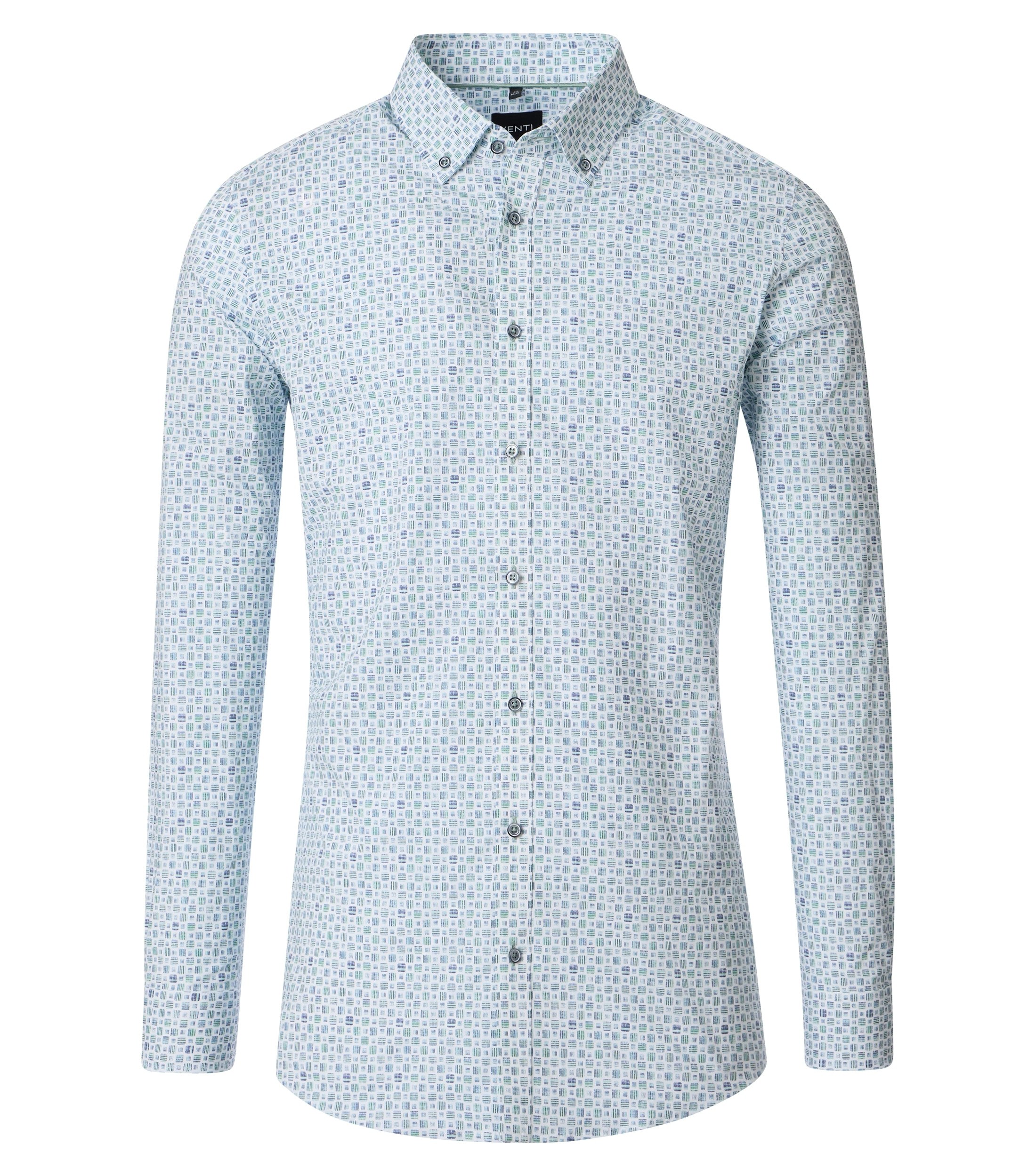 Ein Businesshemd im Print Muster in der Farbe Grün