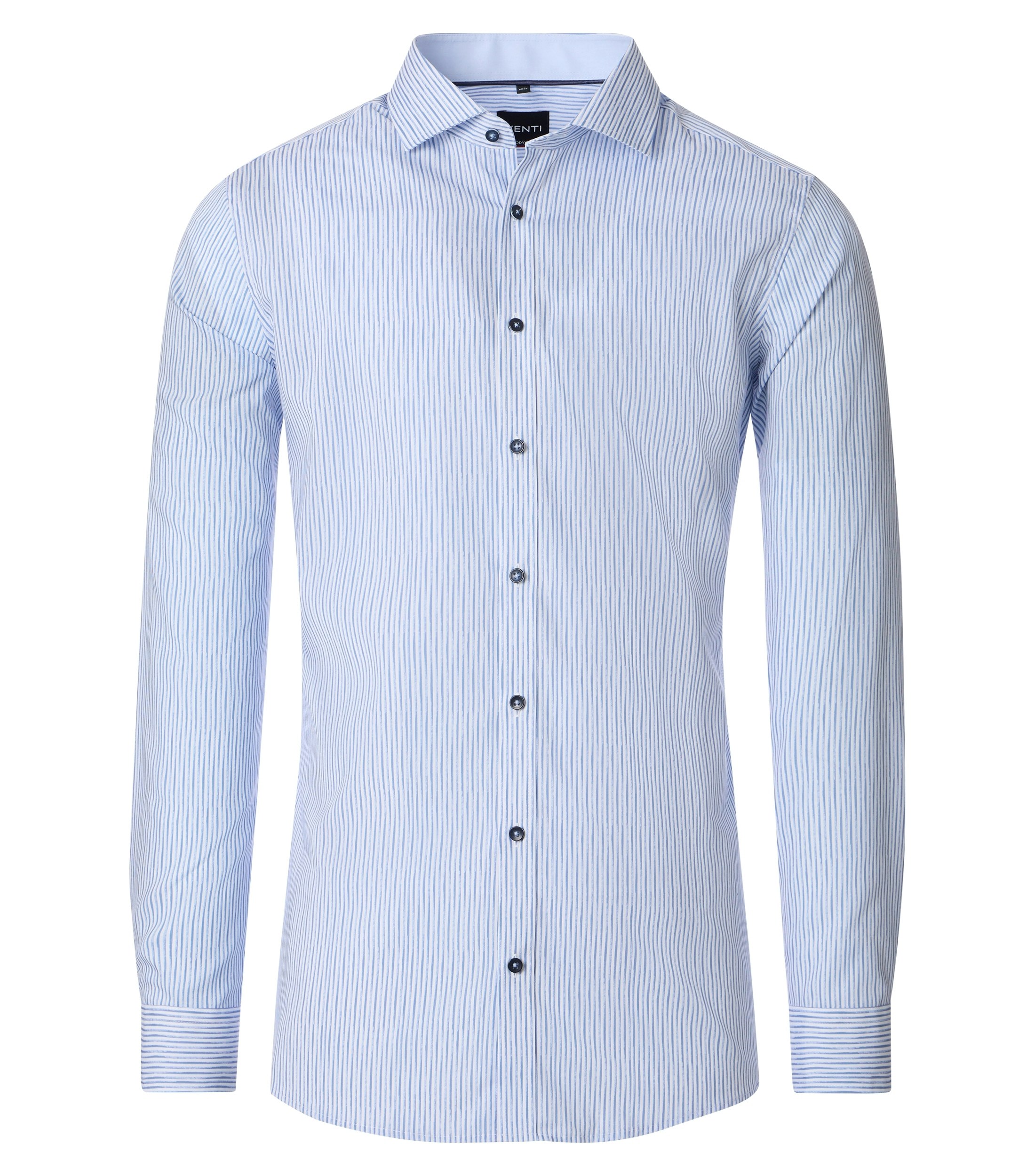 Ein Businesshemd im gestreift Muster in der Farbe Hellblau