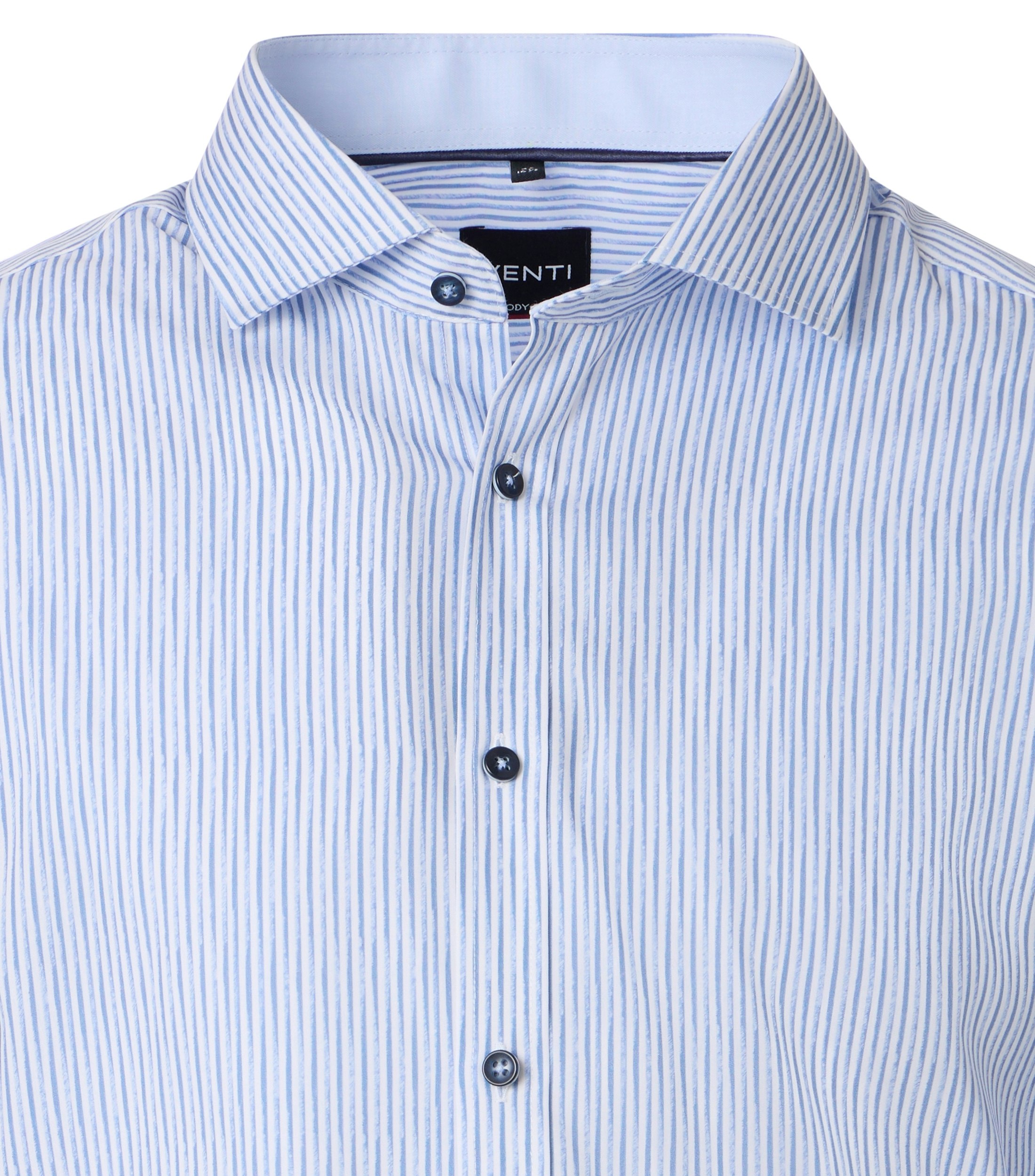 Ein Businesshemd im gestreift Muster in der Farbe Hellblau