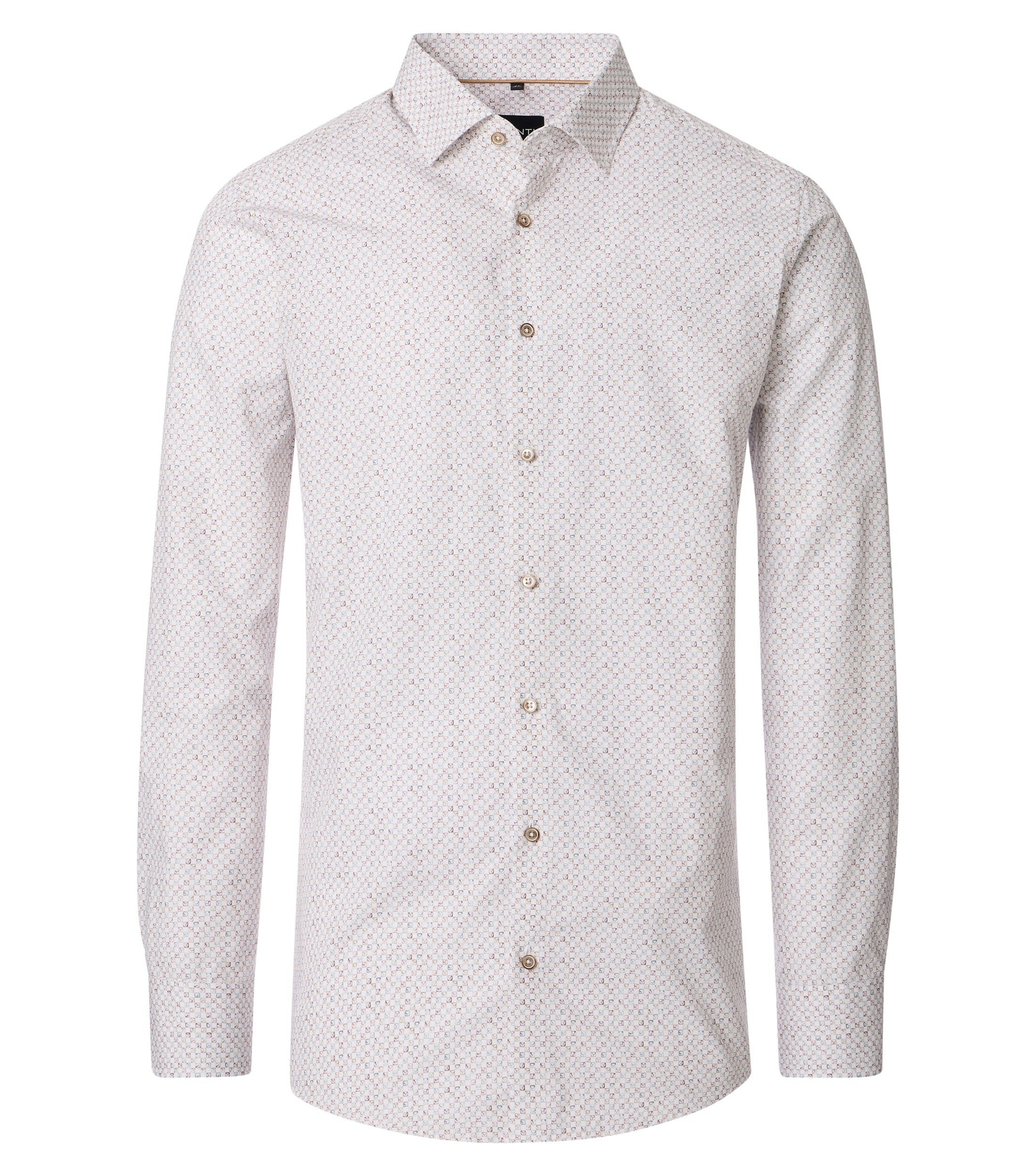 Ein Businesshemd im Print Muster in der Farbe Beige
