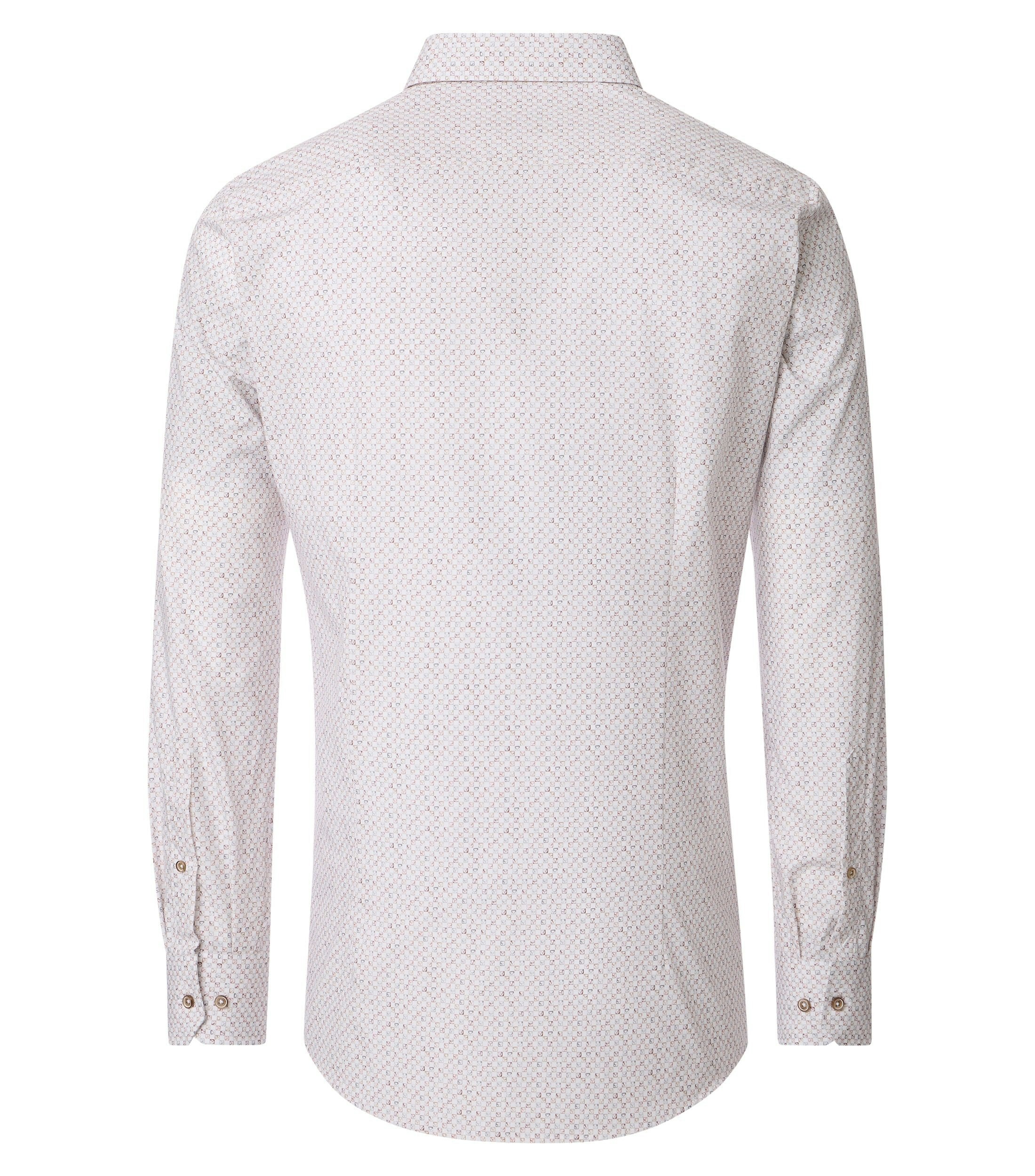 Ein Businesshemd im Print Muster in der Farbe Beige
