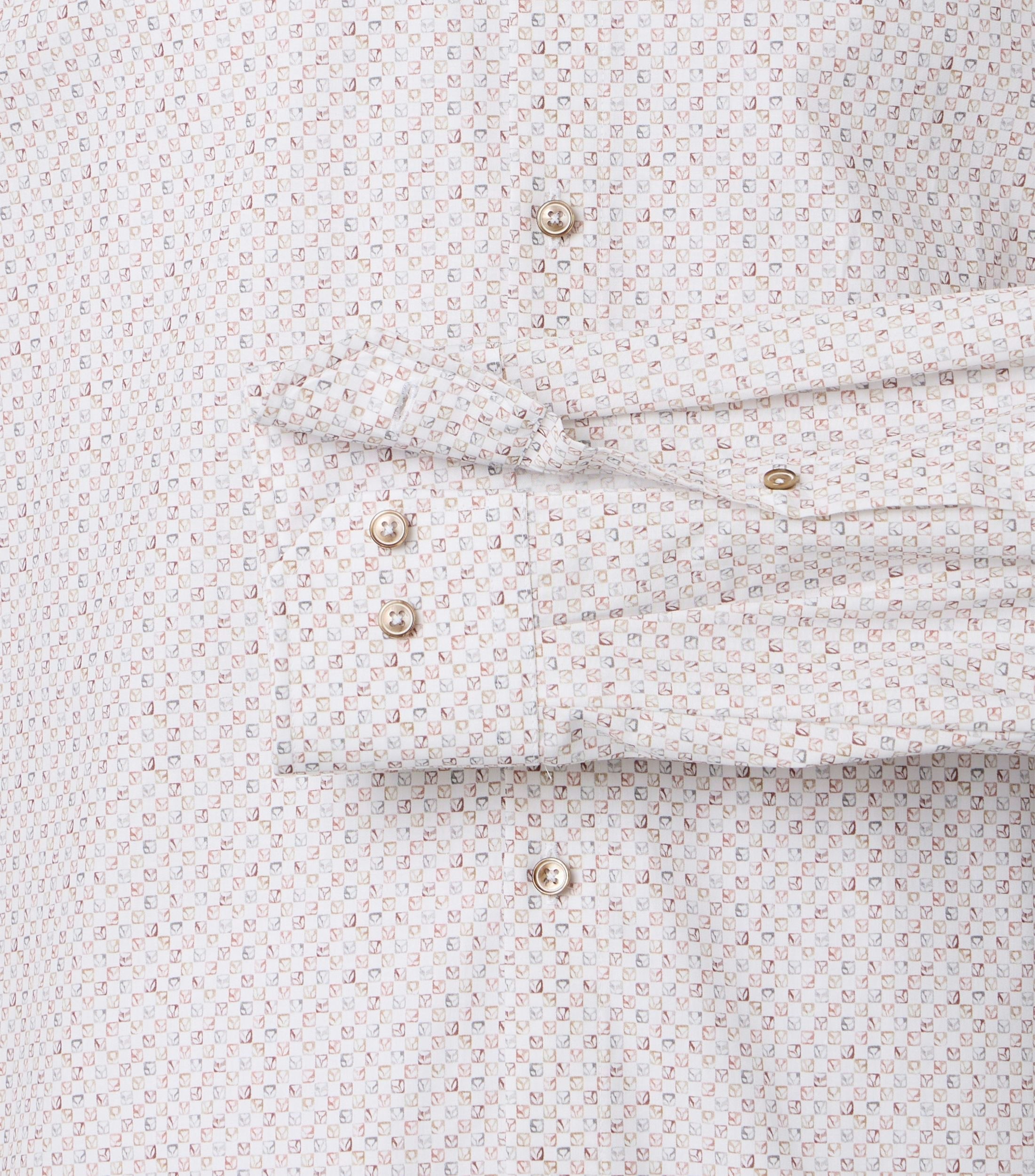 Ein Businesshemd im Print Muster in der Farbe Beige