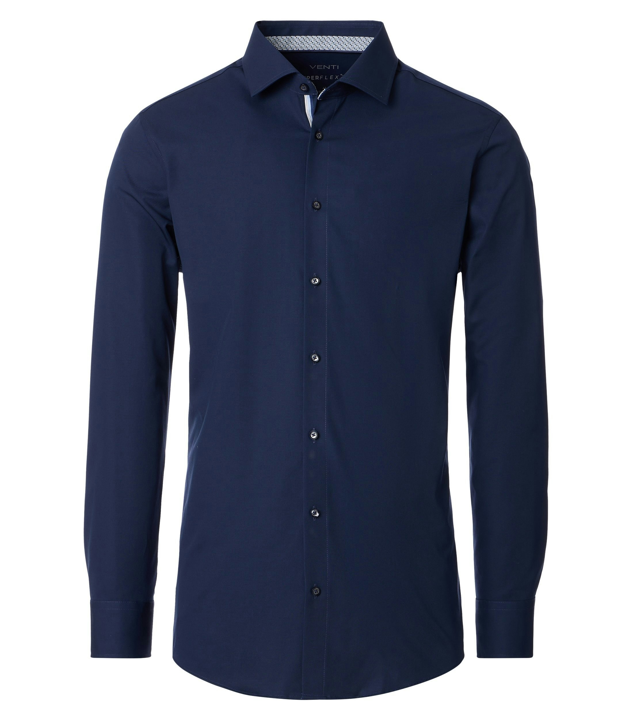 Ein Businesshemd im uni Muster in der Farbe Dunkelblau