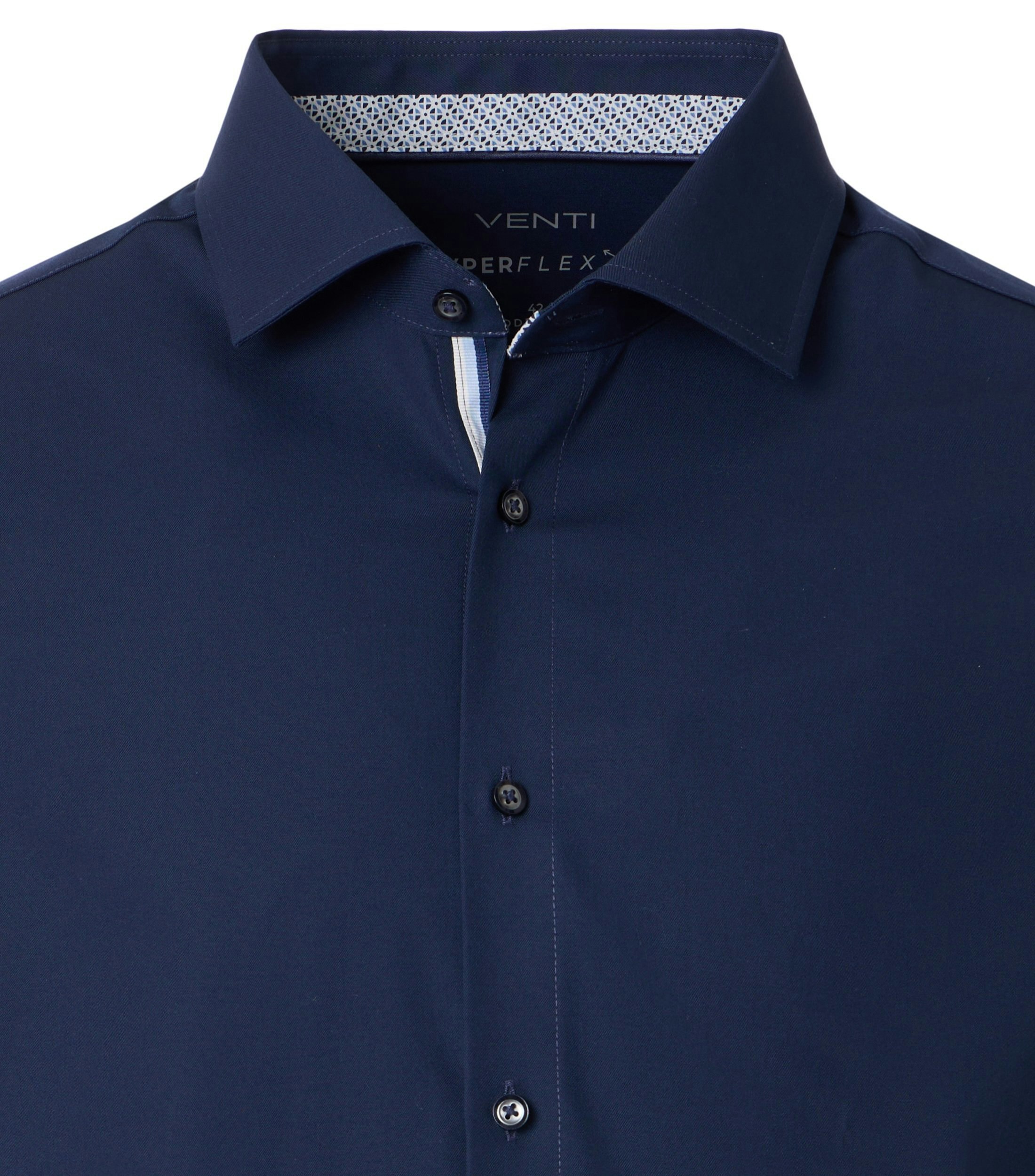 Ein Businesshemd im uni Muster in der Farbe Dunkelblau