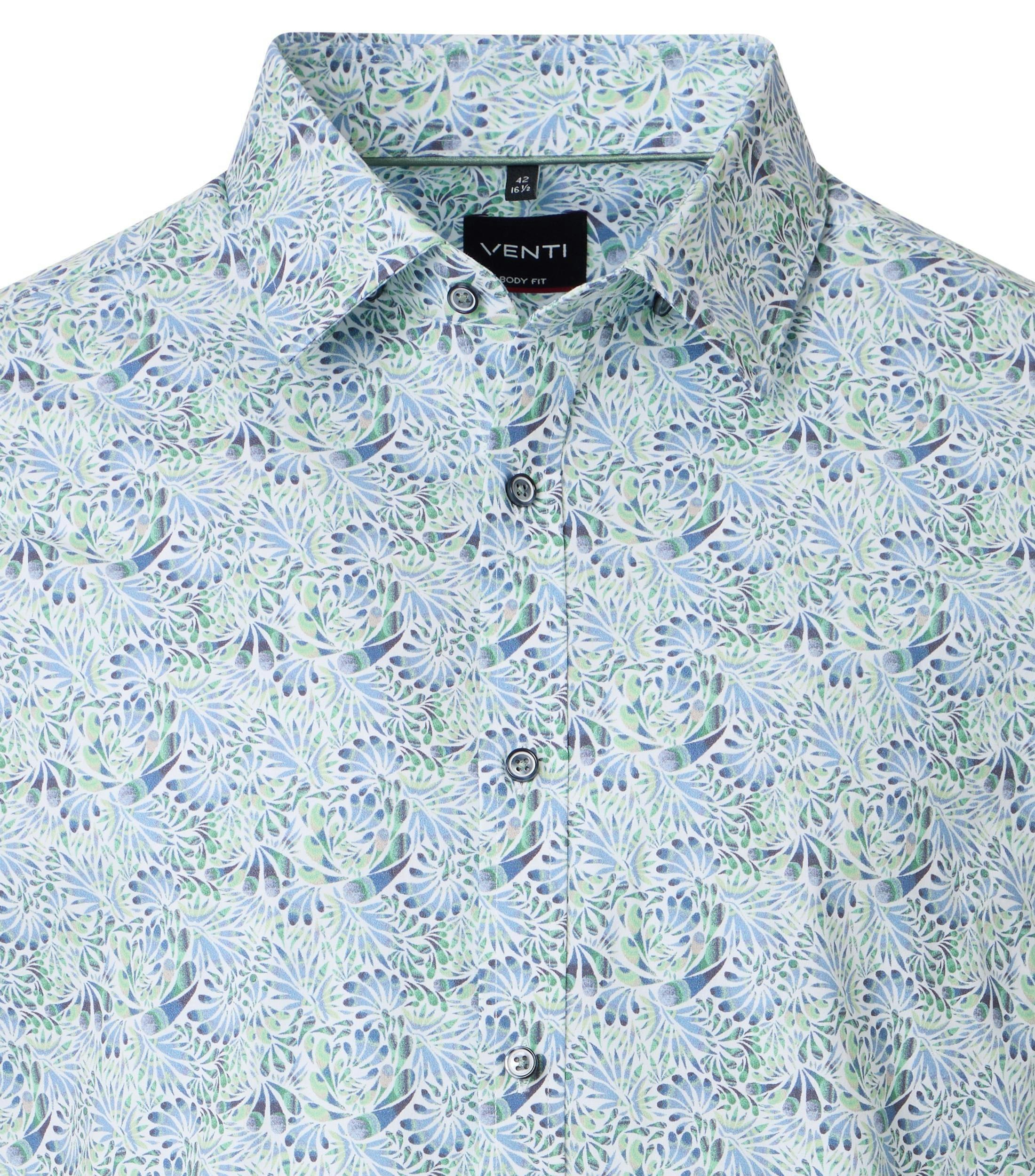 Ein Businesshemd im Print Muster in der Farbe Grün