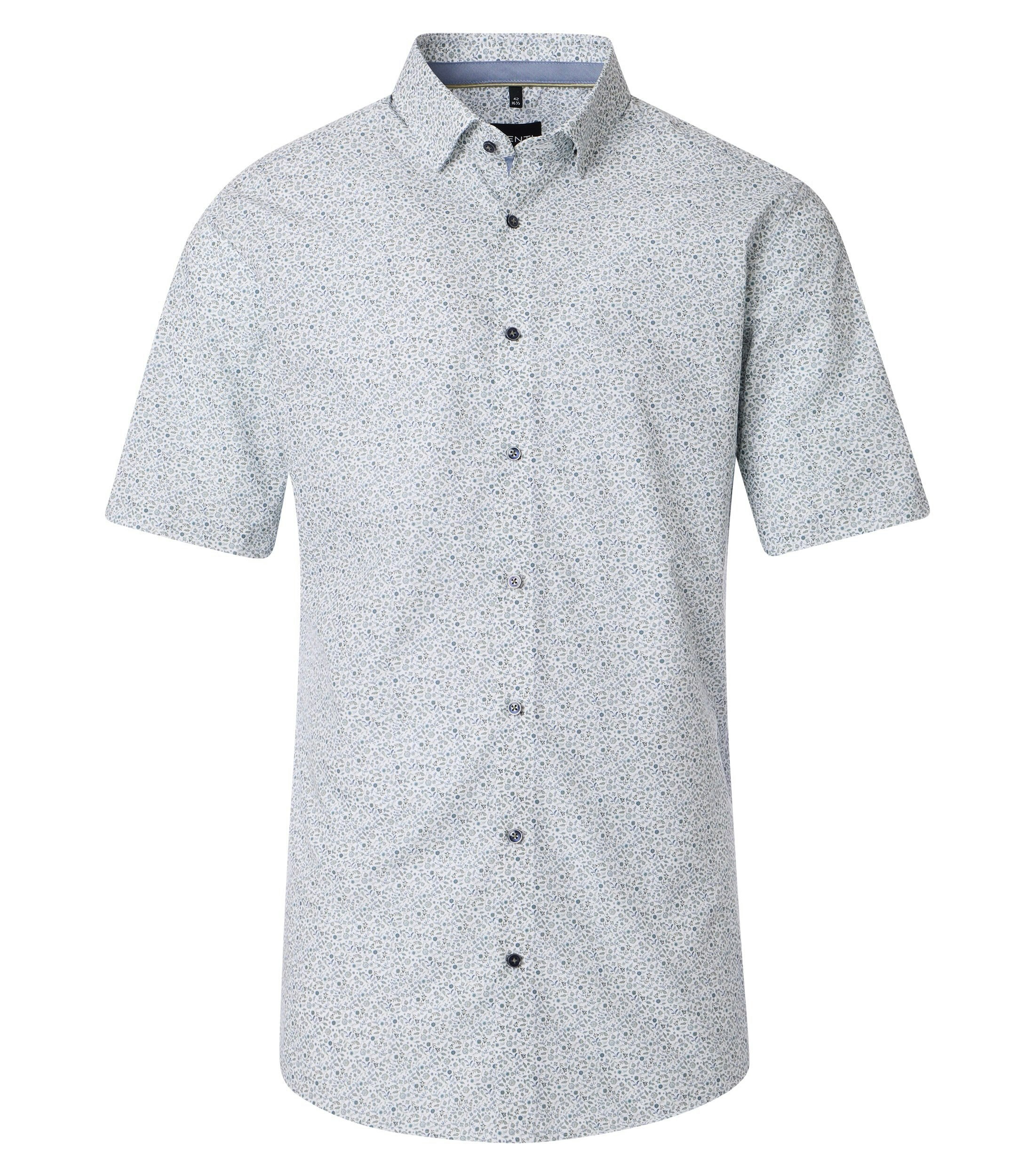 Ein Businesshemd im Print Muster in der Farbe Grün