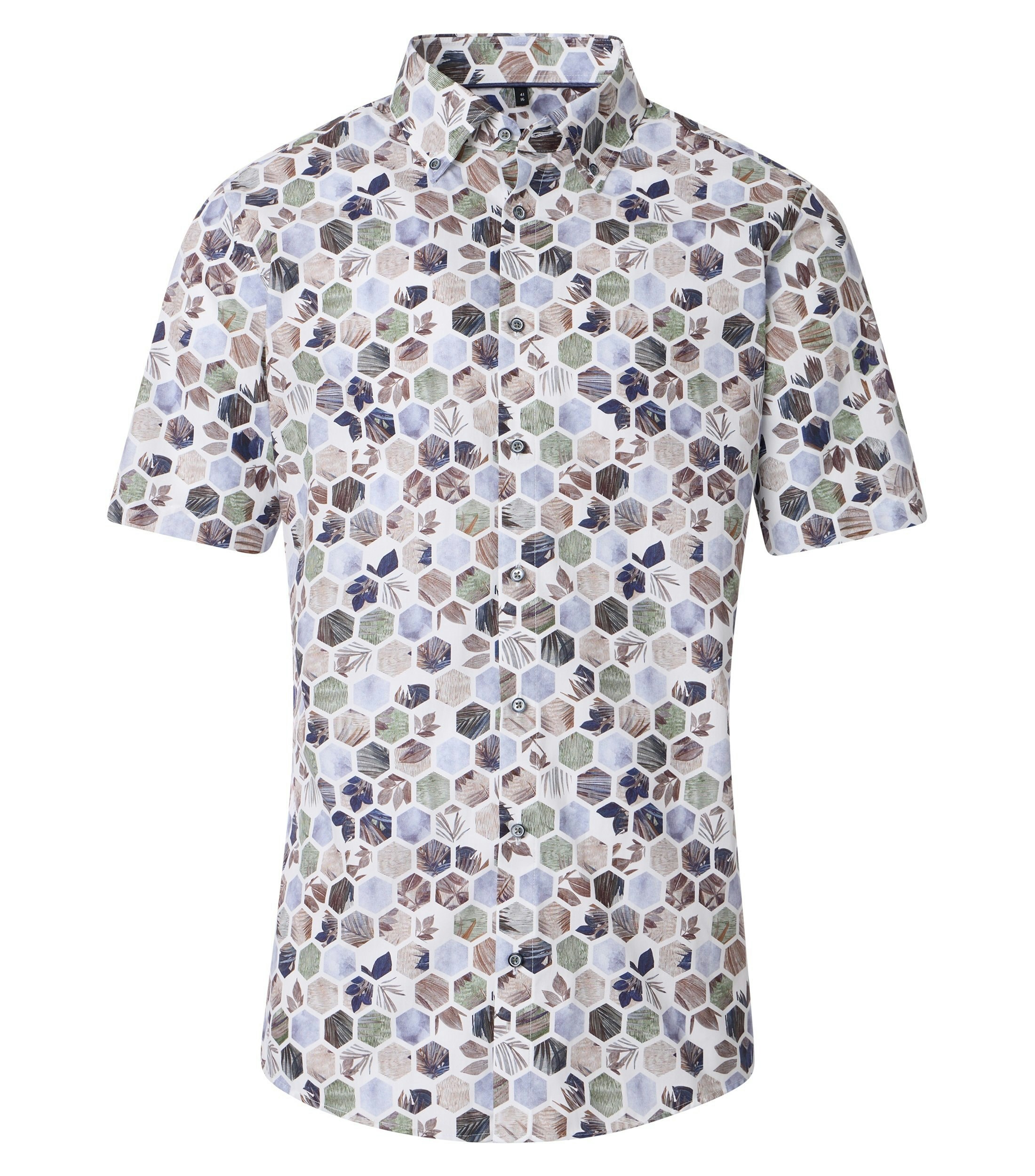 Ein Businesshemd im Print Muster in der Farbe Weiß