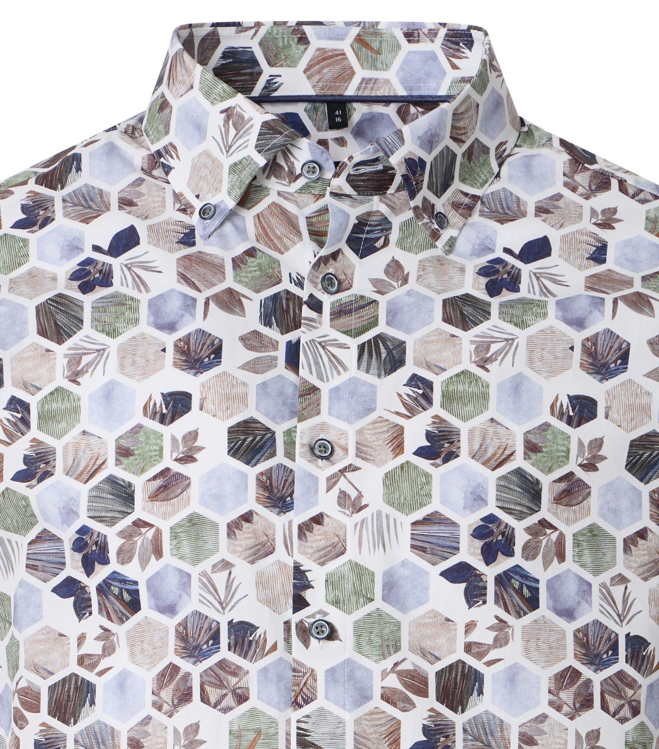 Ein Businesshemd im Print Muster in der Farbe Weiß