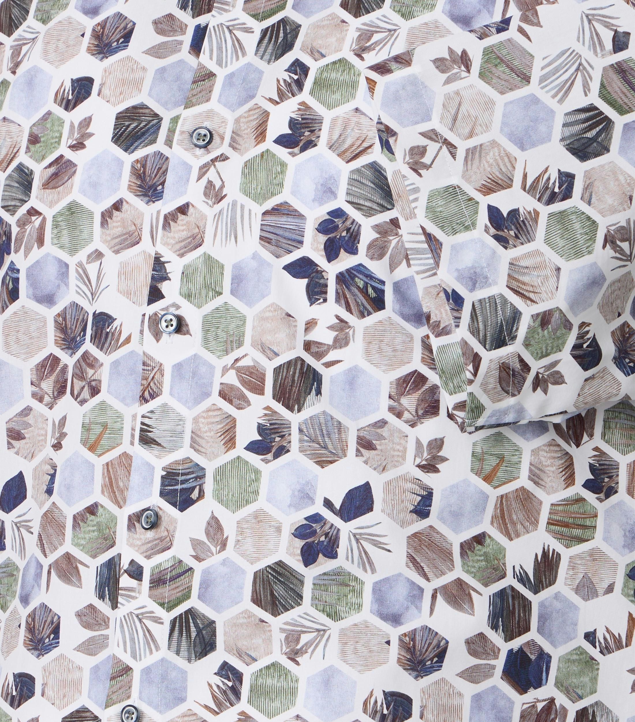 Ein Businesshemd im Print Muster in der Farbe Weiß