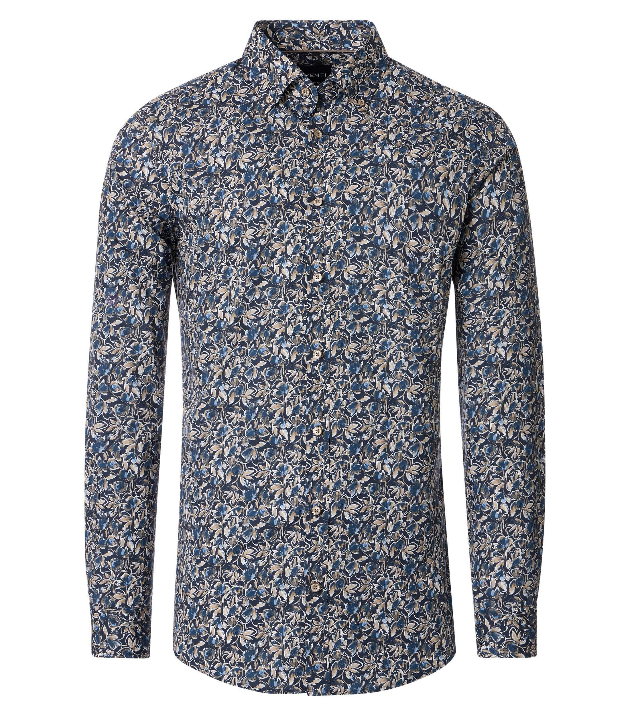 Ein Businesshemd im Print Muster in der Farbe Dunkelblau