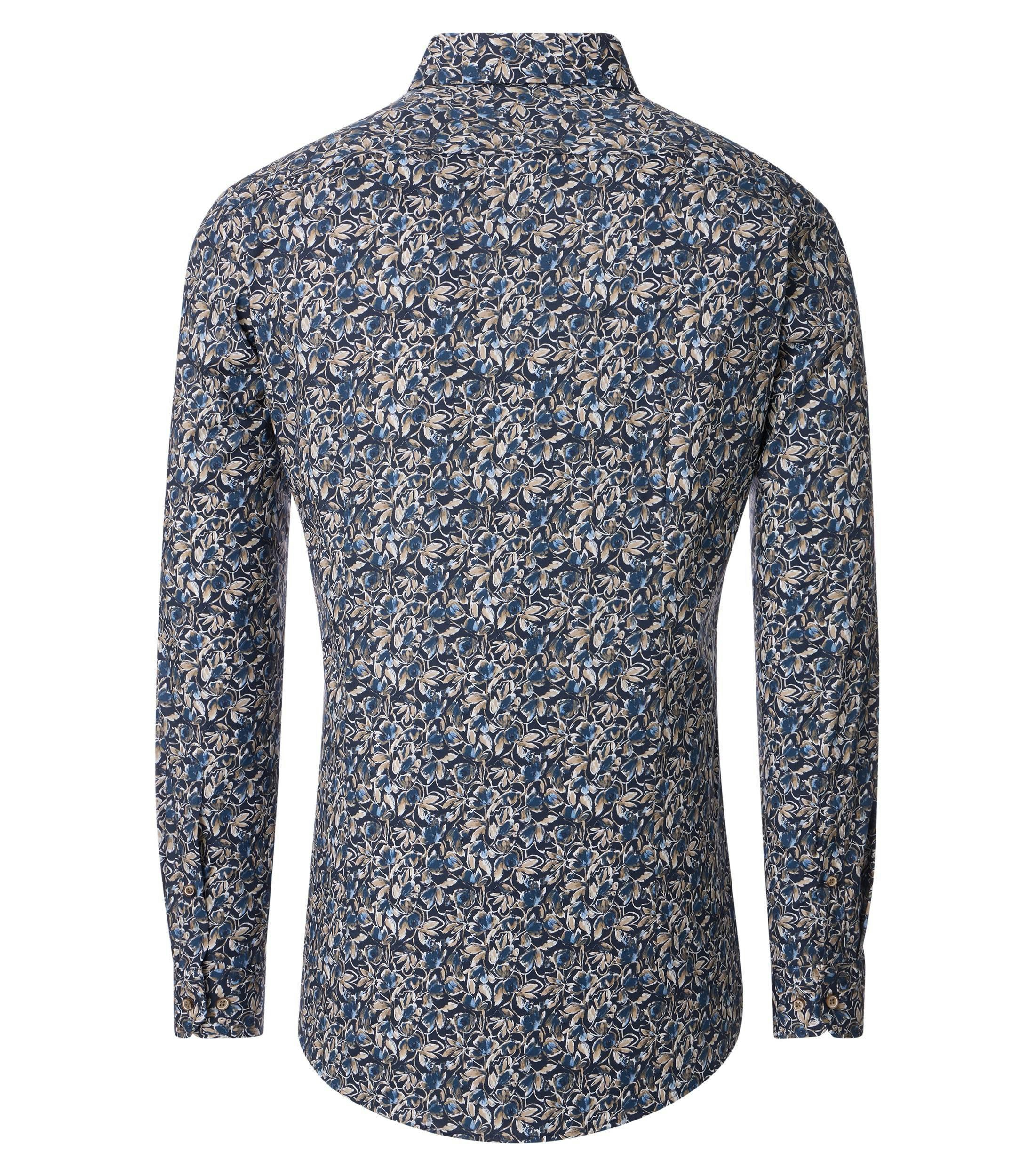 Ein Businesshemd im Print Muster in der Farbe Dunkelblau