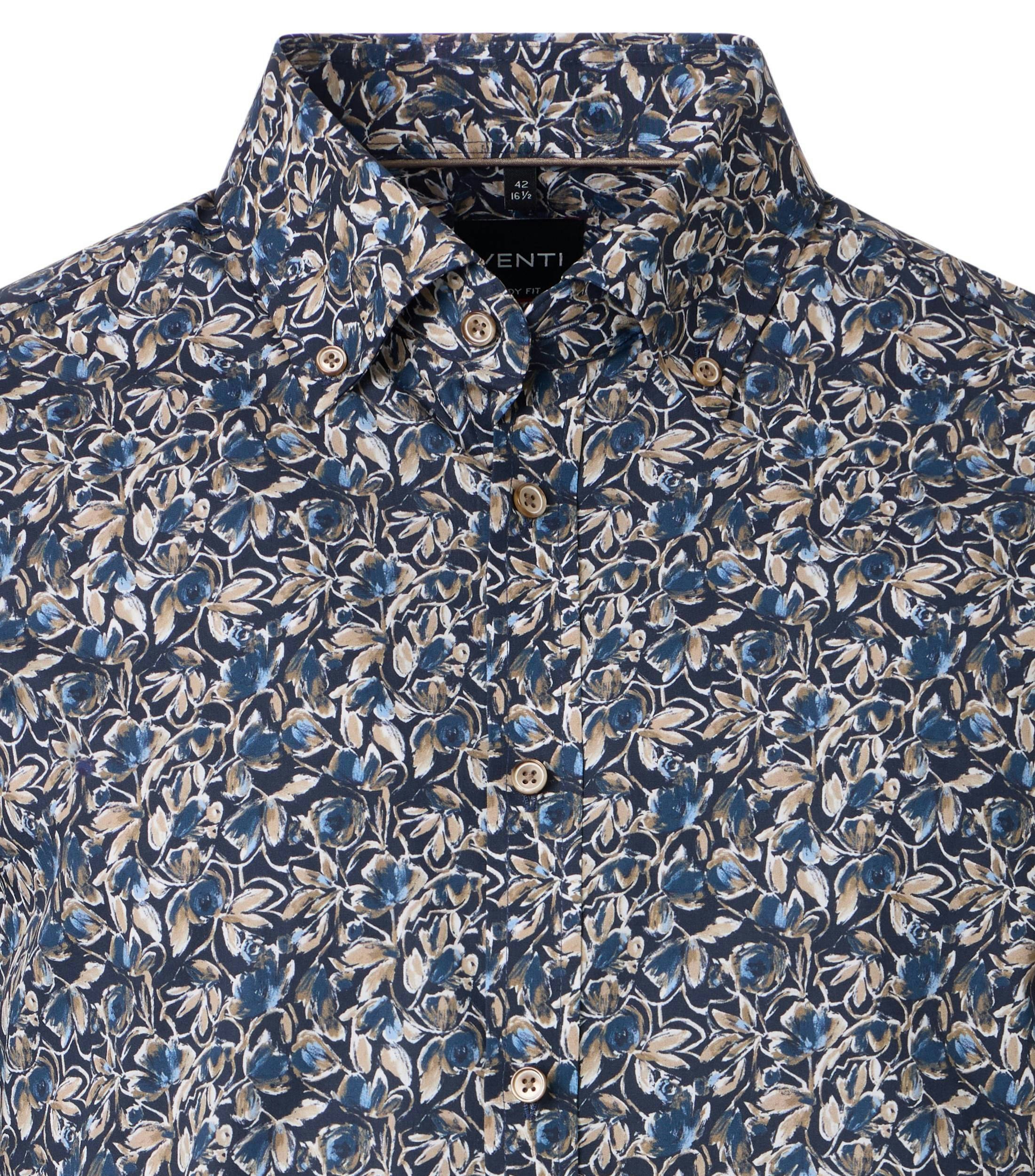 Ein Businesshemd im Print Muster in der Farbe Dunkelblau