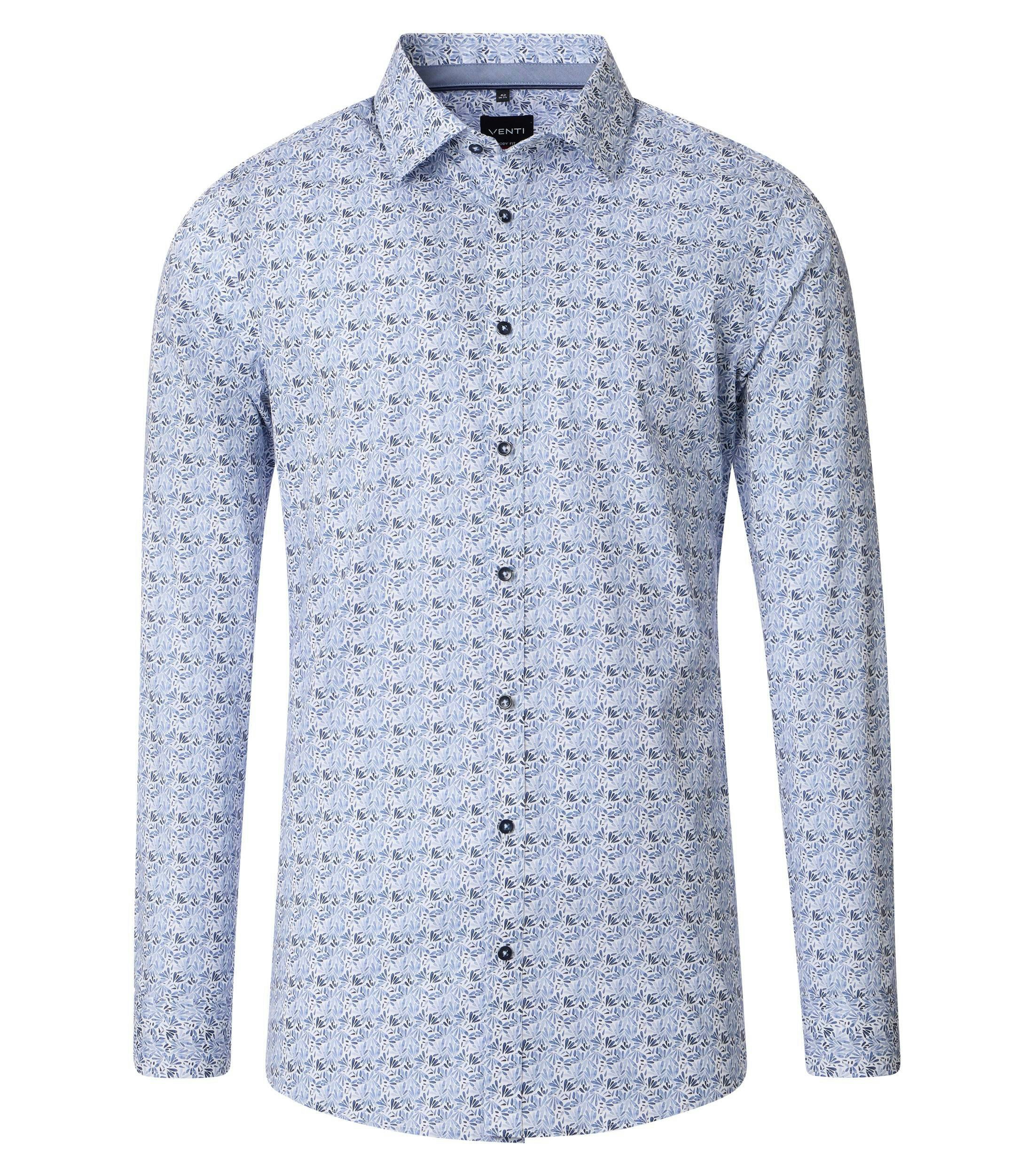 Ein Businesshemd im Print Muster in der Farbe Blau