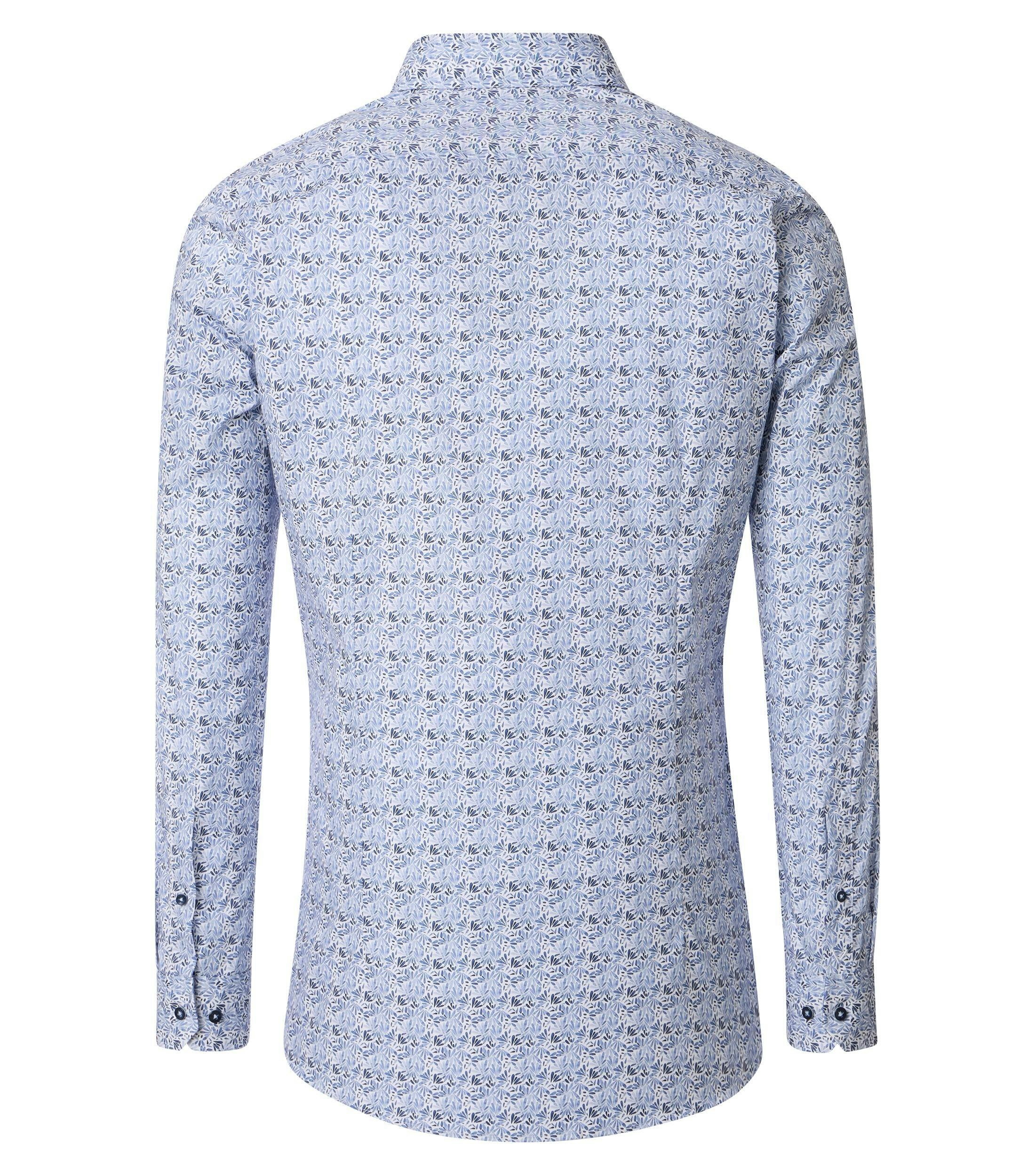 Ein Businesshemd im Print Muster in der Farbe Blau