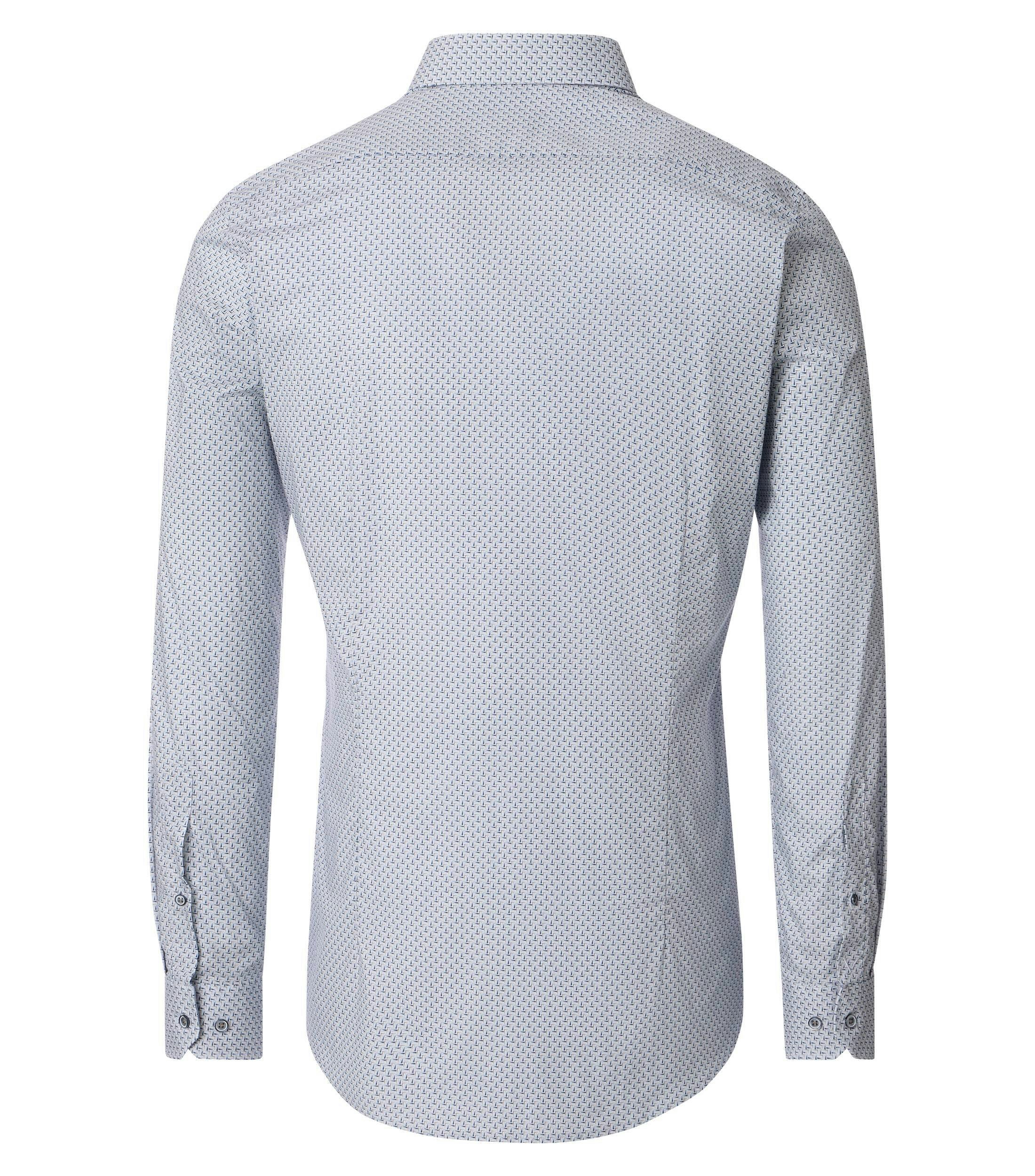 Ein Businesshemd im Print Muster in der Farbe Blau