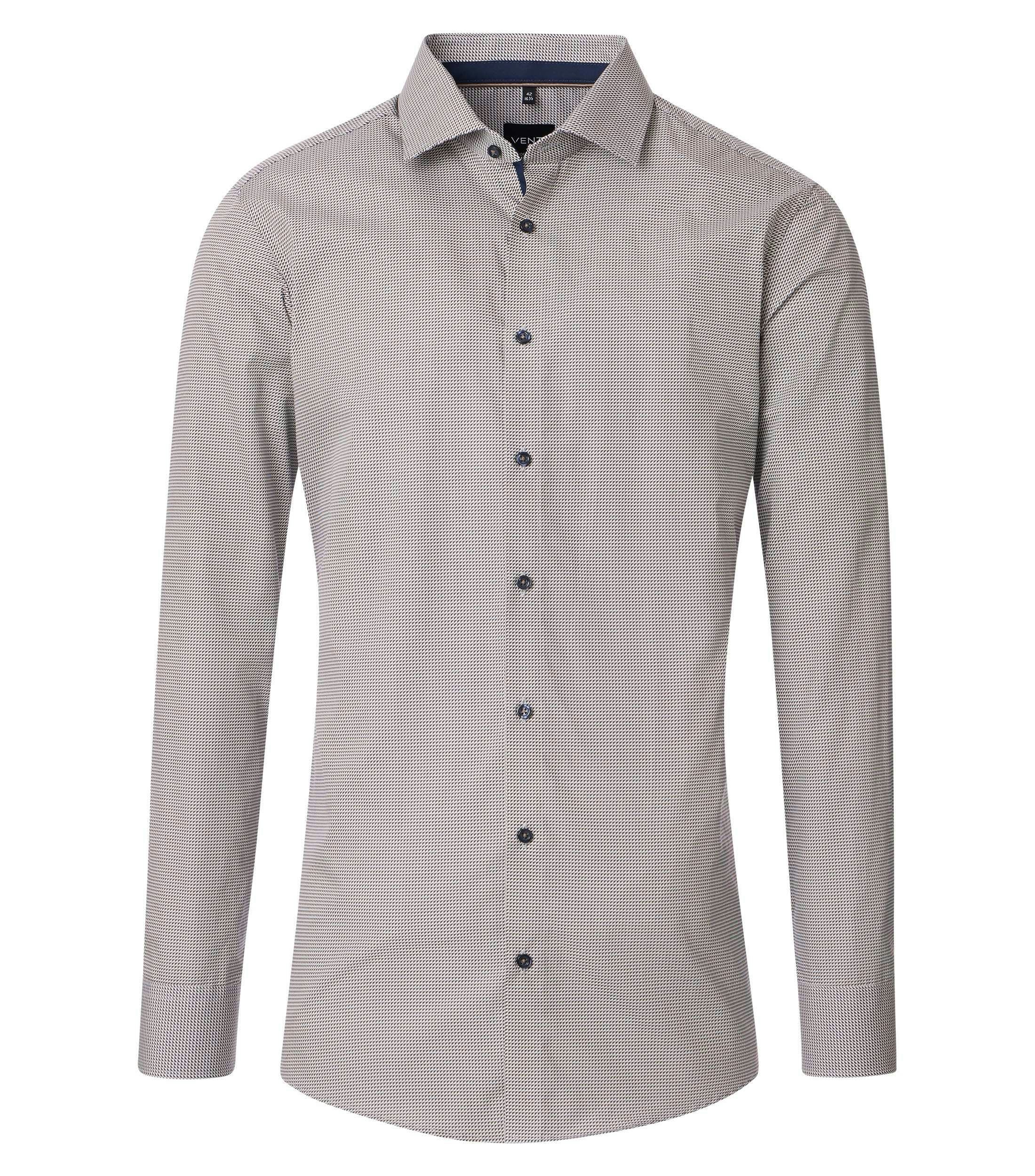 Ein Businesshemd im Print Muster in der Farbe Beige