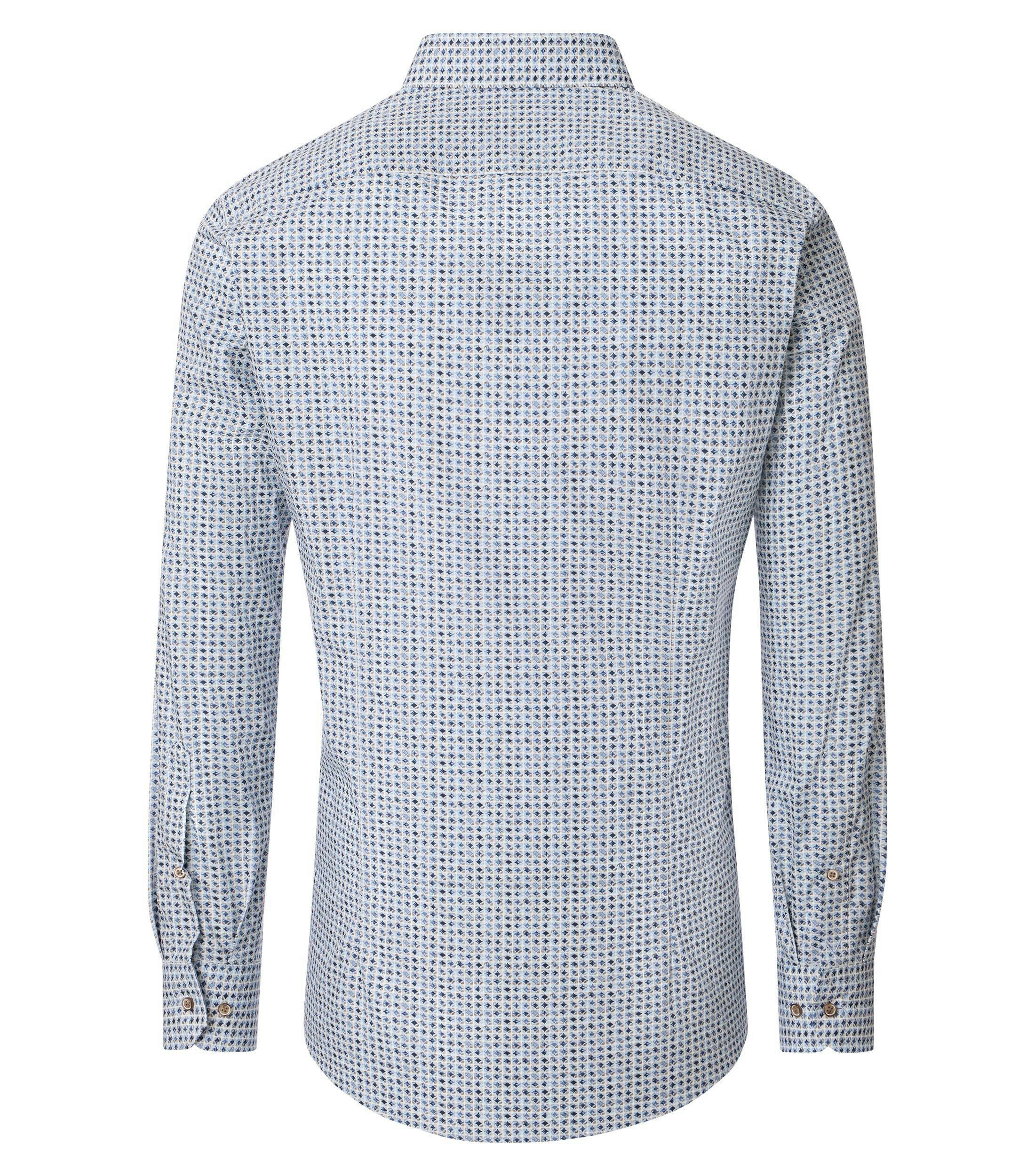 Ein Businesshemd im Print Muster in der Farbe Blau