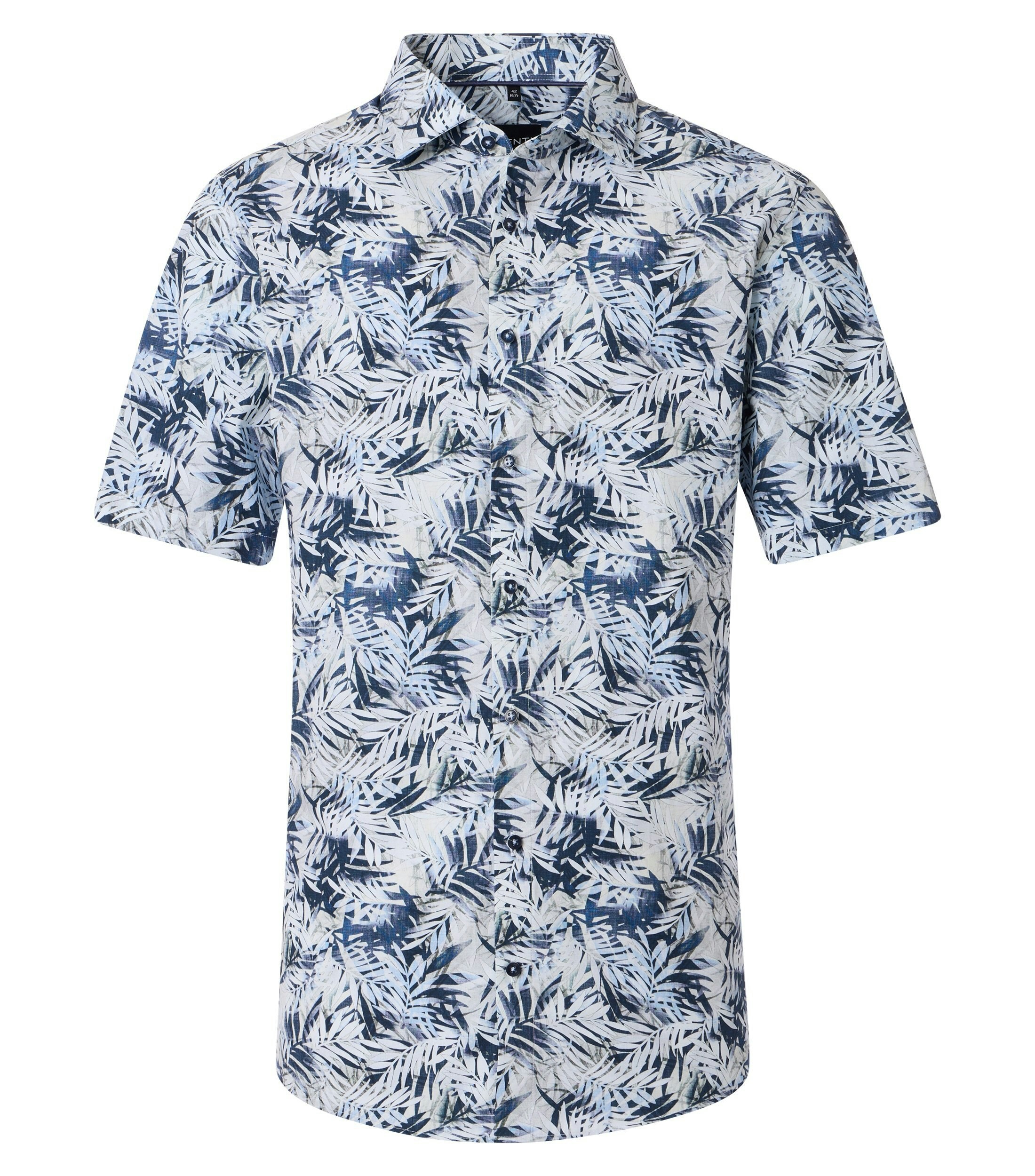 Ein Businesshemd im Print Muster in der Farbe Blau