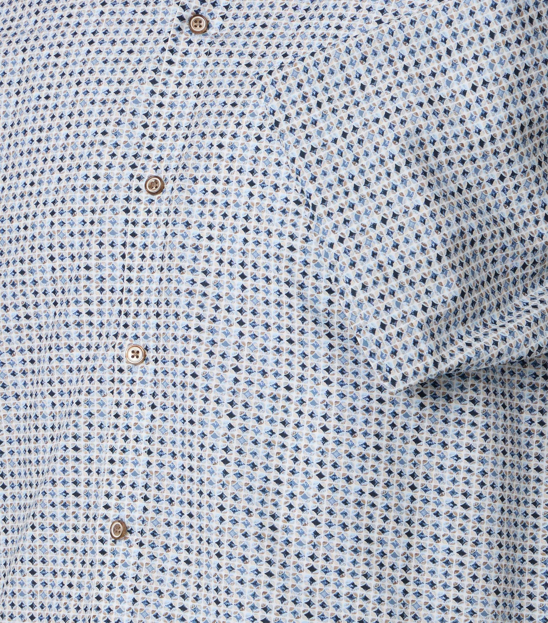 Ein Businesshemd im Print Muster in der Farbe Beige