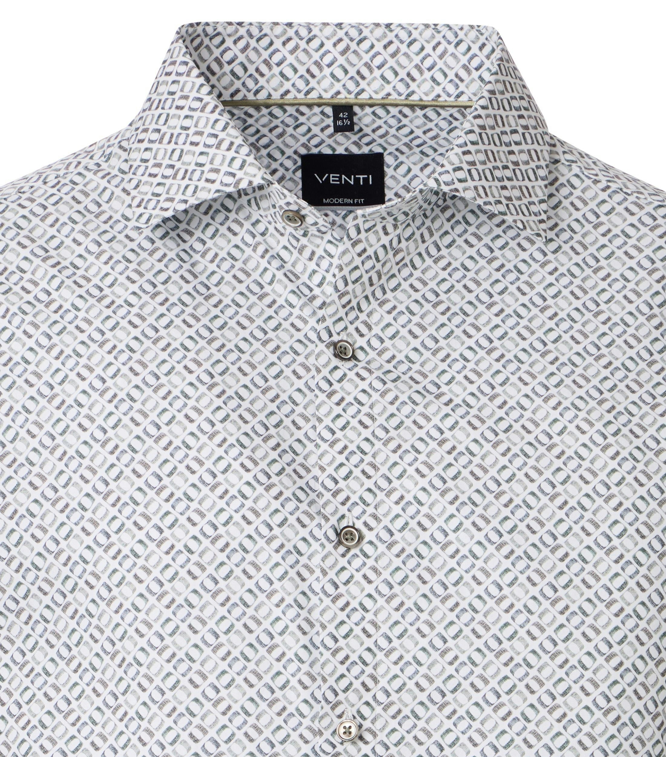 Ein Businesshemd im Print Muster in der Farbe Dunkelgrün