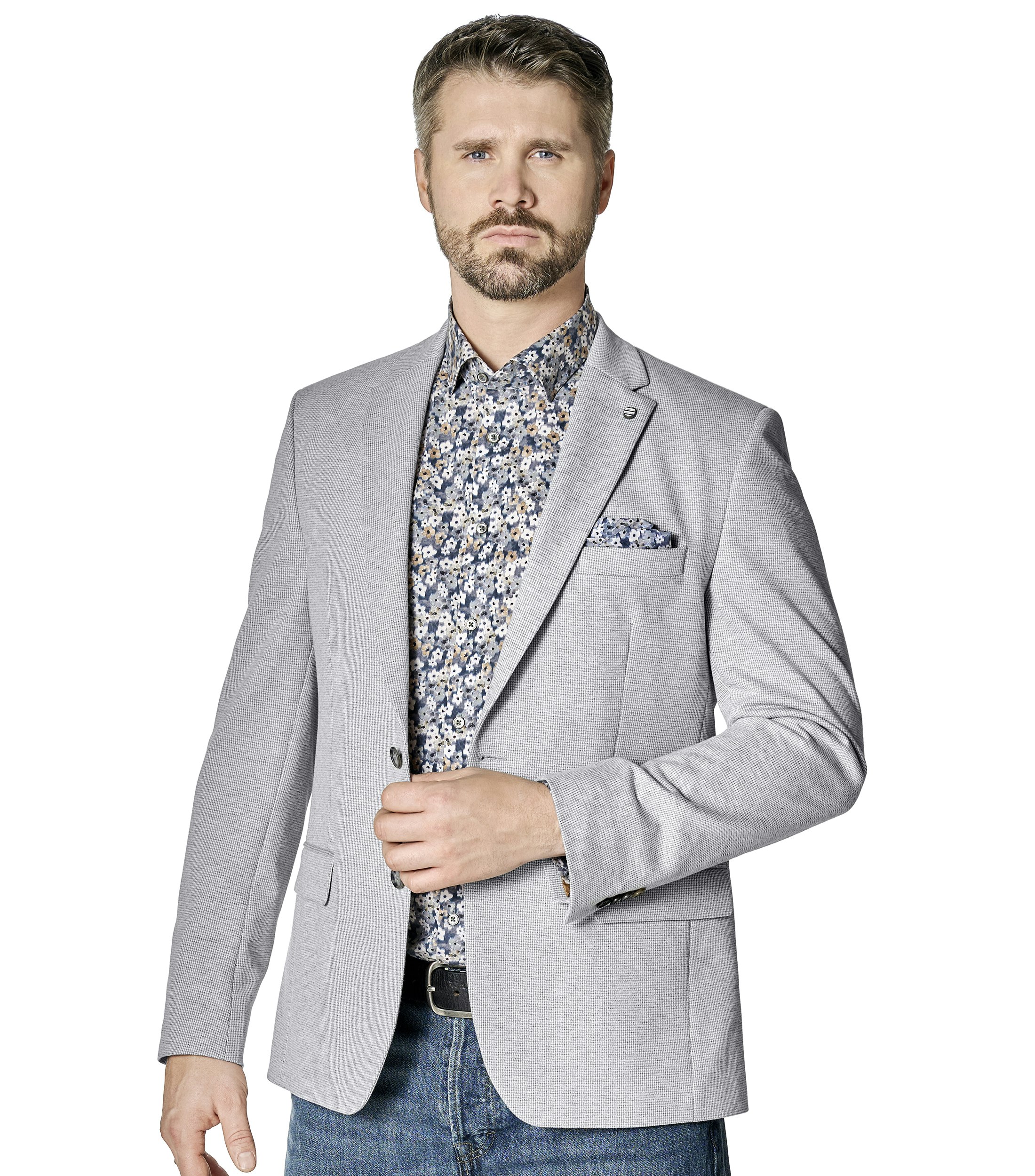 Ein Sakko im uni Muster in der Farbe Grau