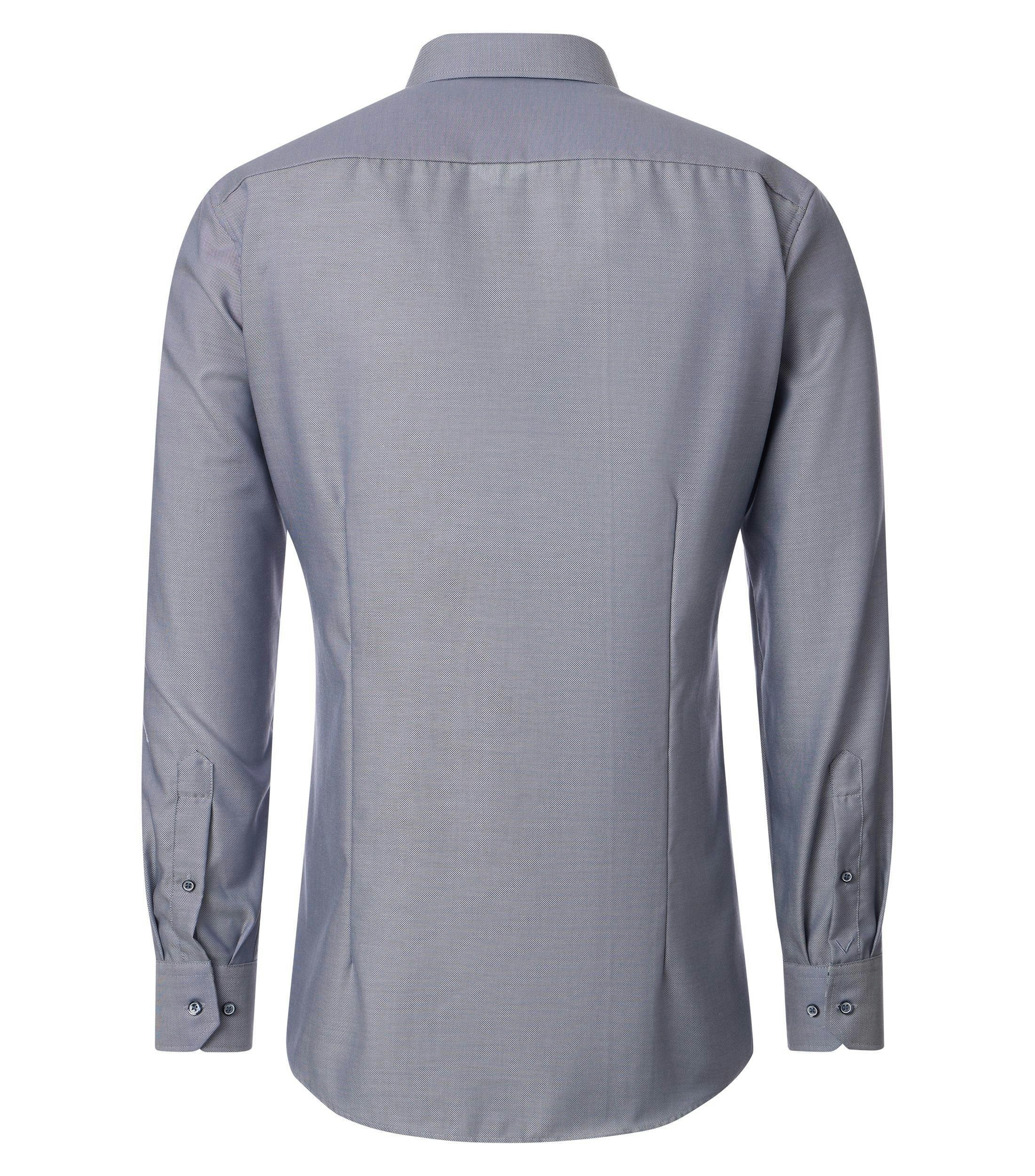 Ein Businesshemd im uni Muster in der Farbe graues Mittelblau