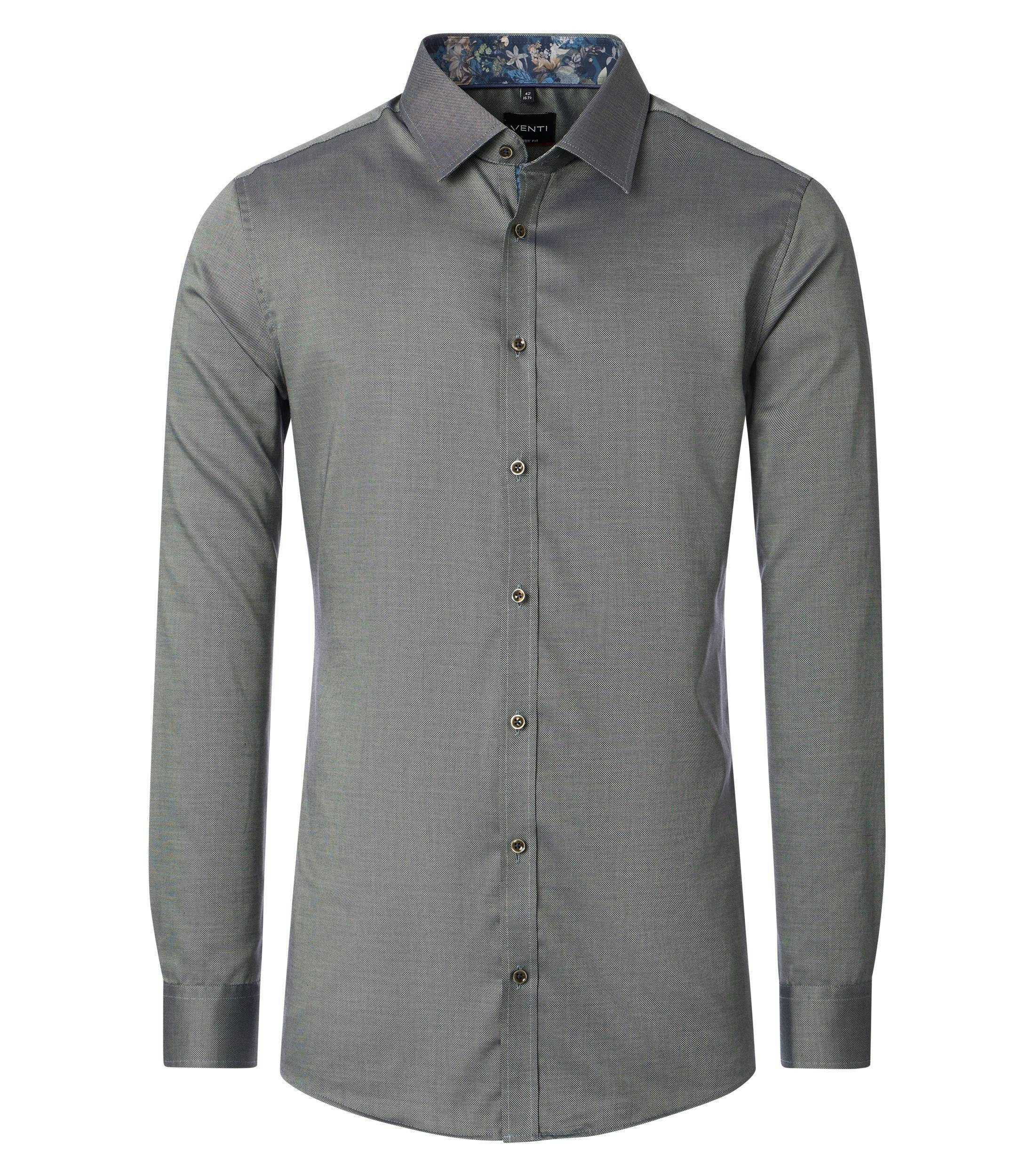 Ein Businesshemd im uni Muster in der Farbe Schwarzgrün