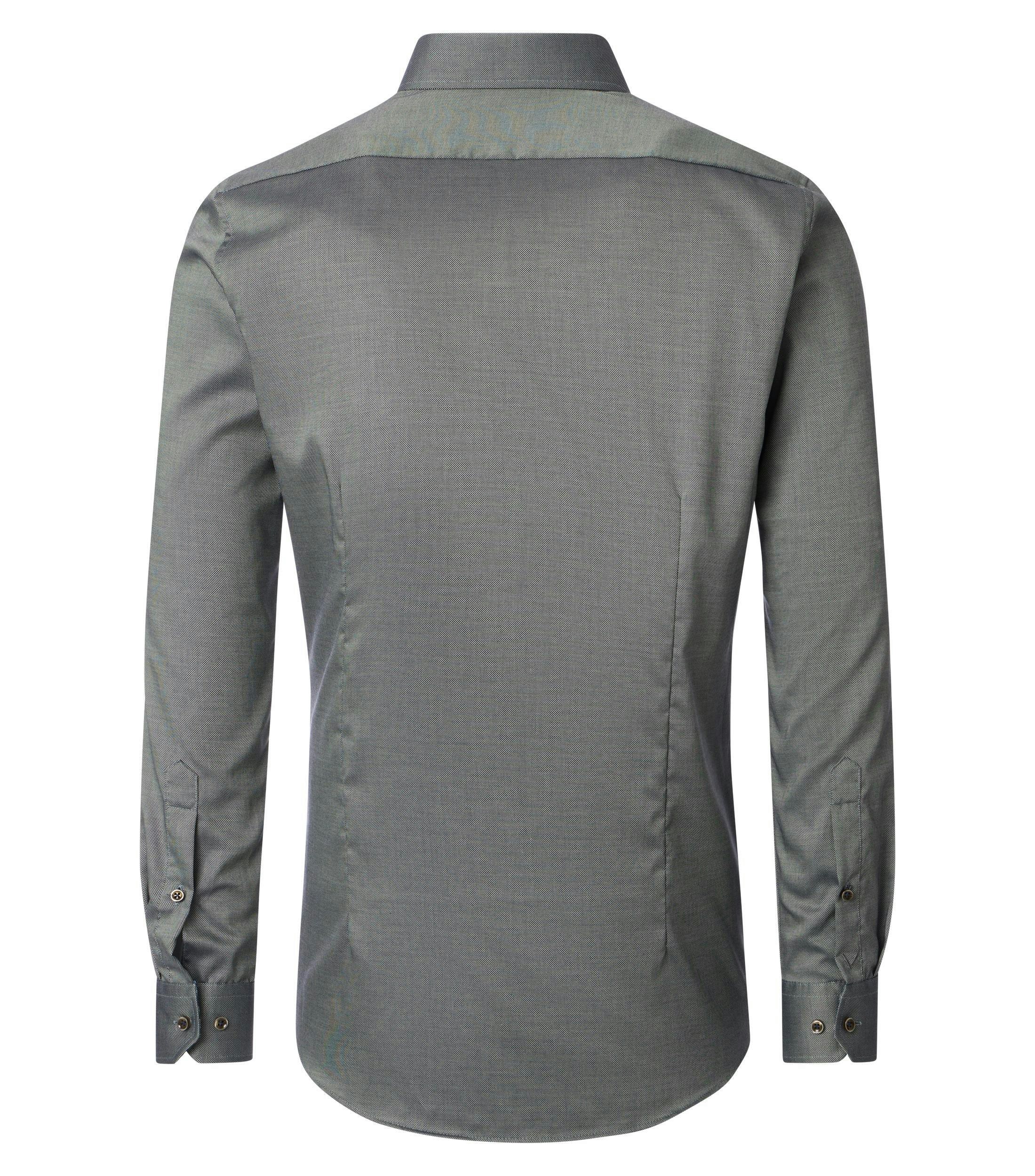Ein Businesshemd im uni Muster in der Farbe Schwarzgrün