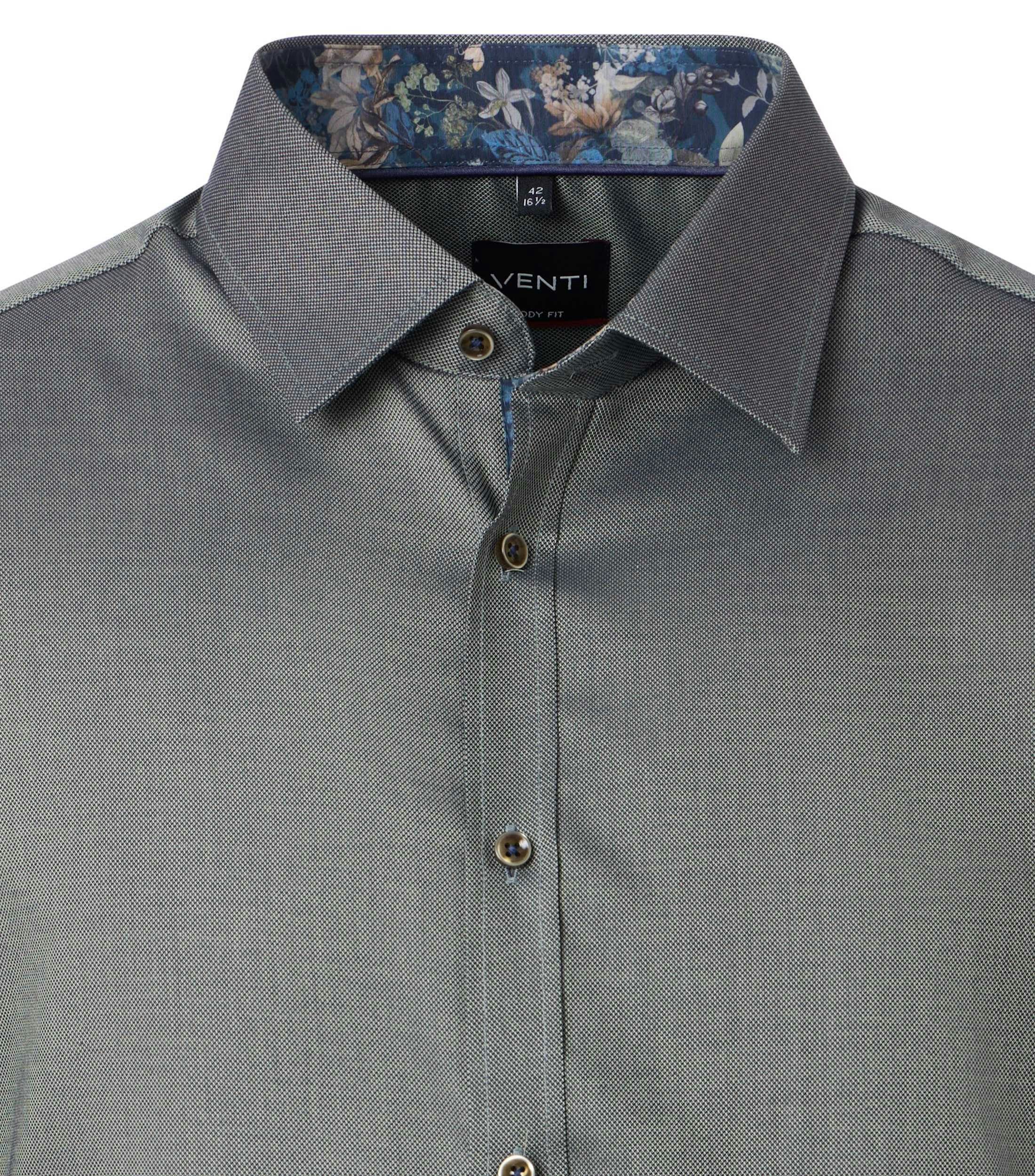 Ein Businesshemd im uni Muster in der Farbe Schwarzgrün