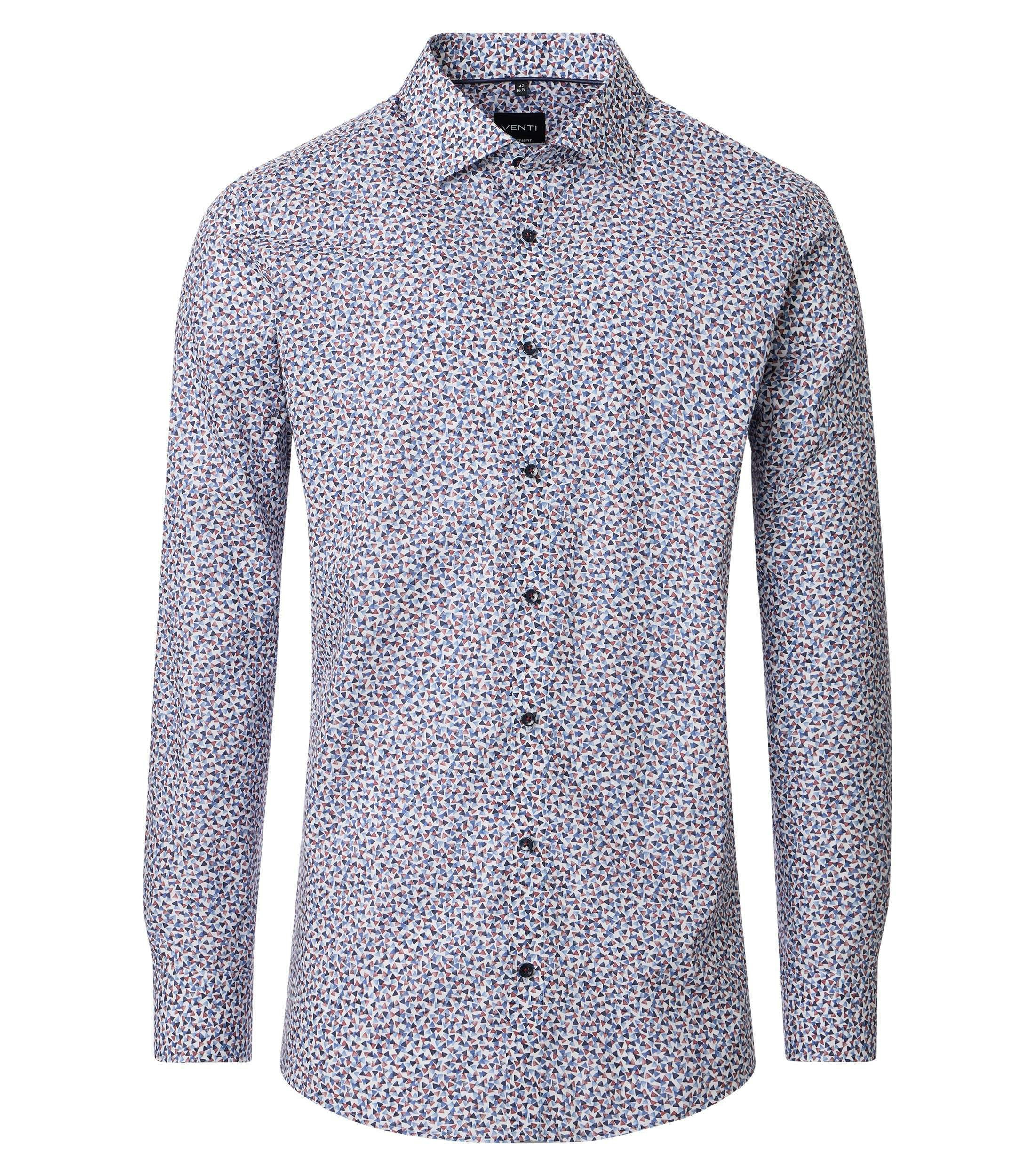 Ein Businesshemd im Print Muster in der Farbe Blau