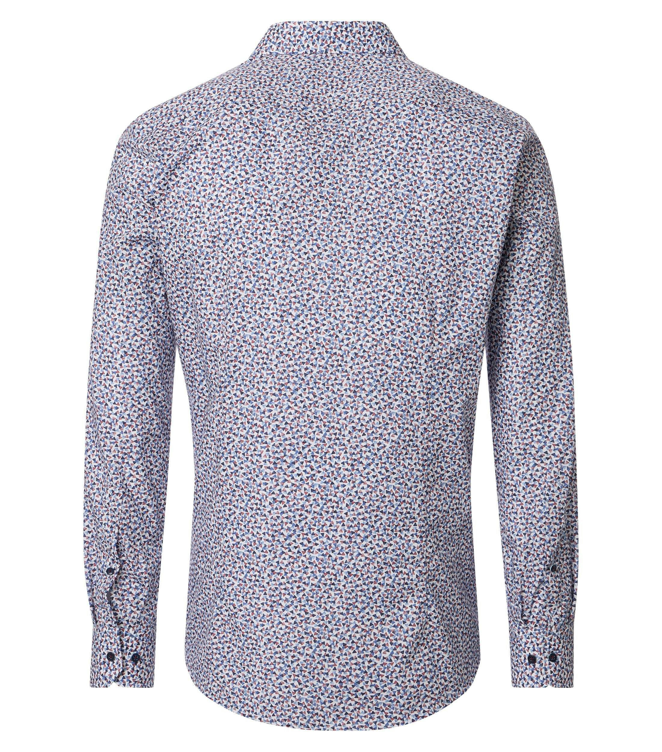 Ein Businesshemd im Print Muster in der Farbe Blau