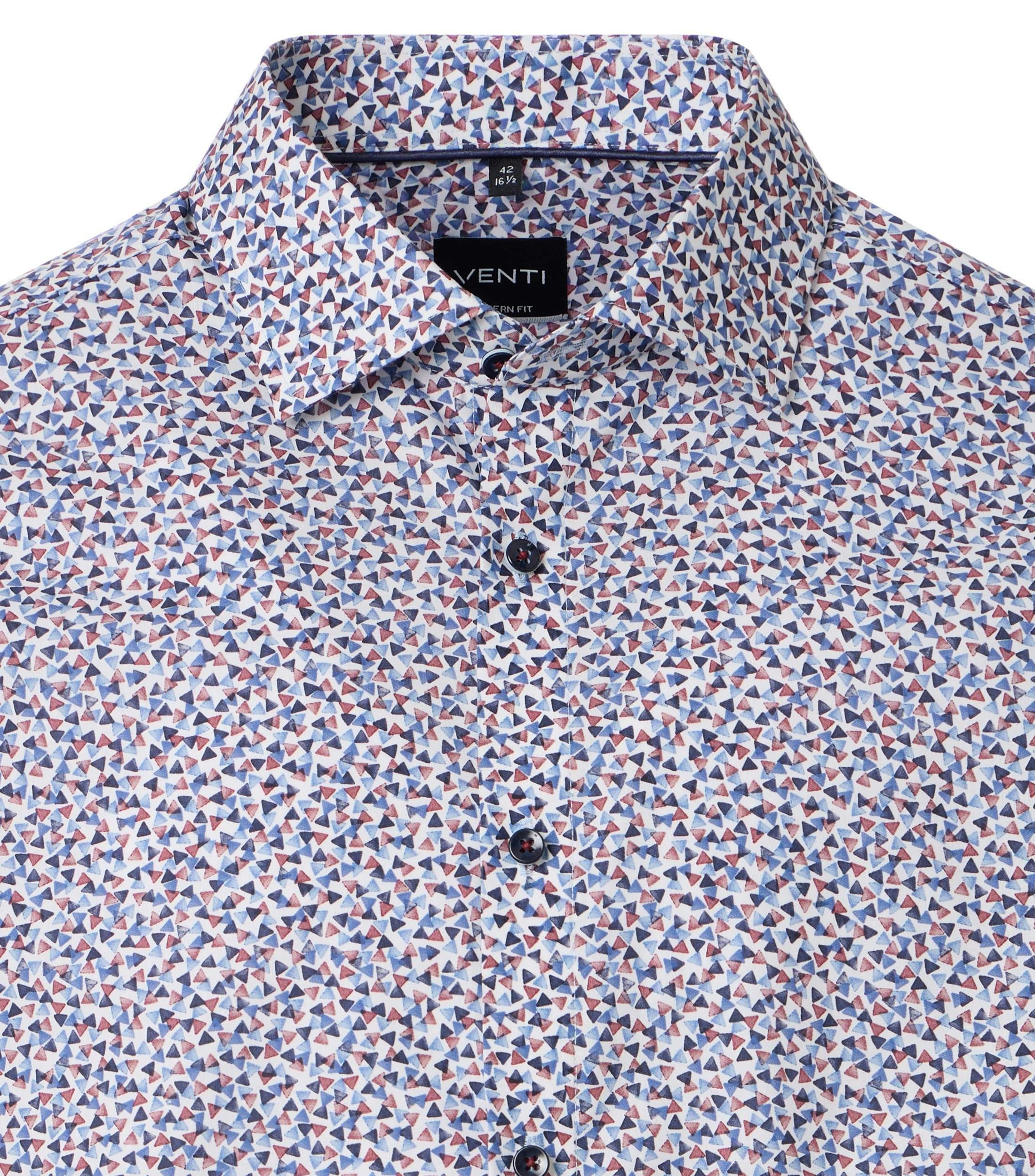 Ein Businesshemd im Print Muster in der Farbe Blau