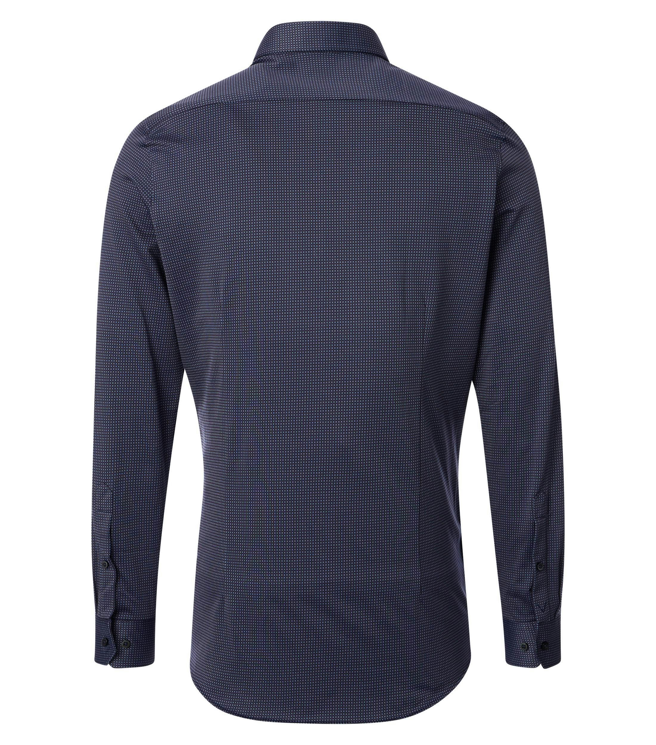 Ein Businesshemd im uni Muster in der Farbe Dunkelblau