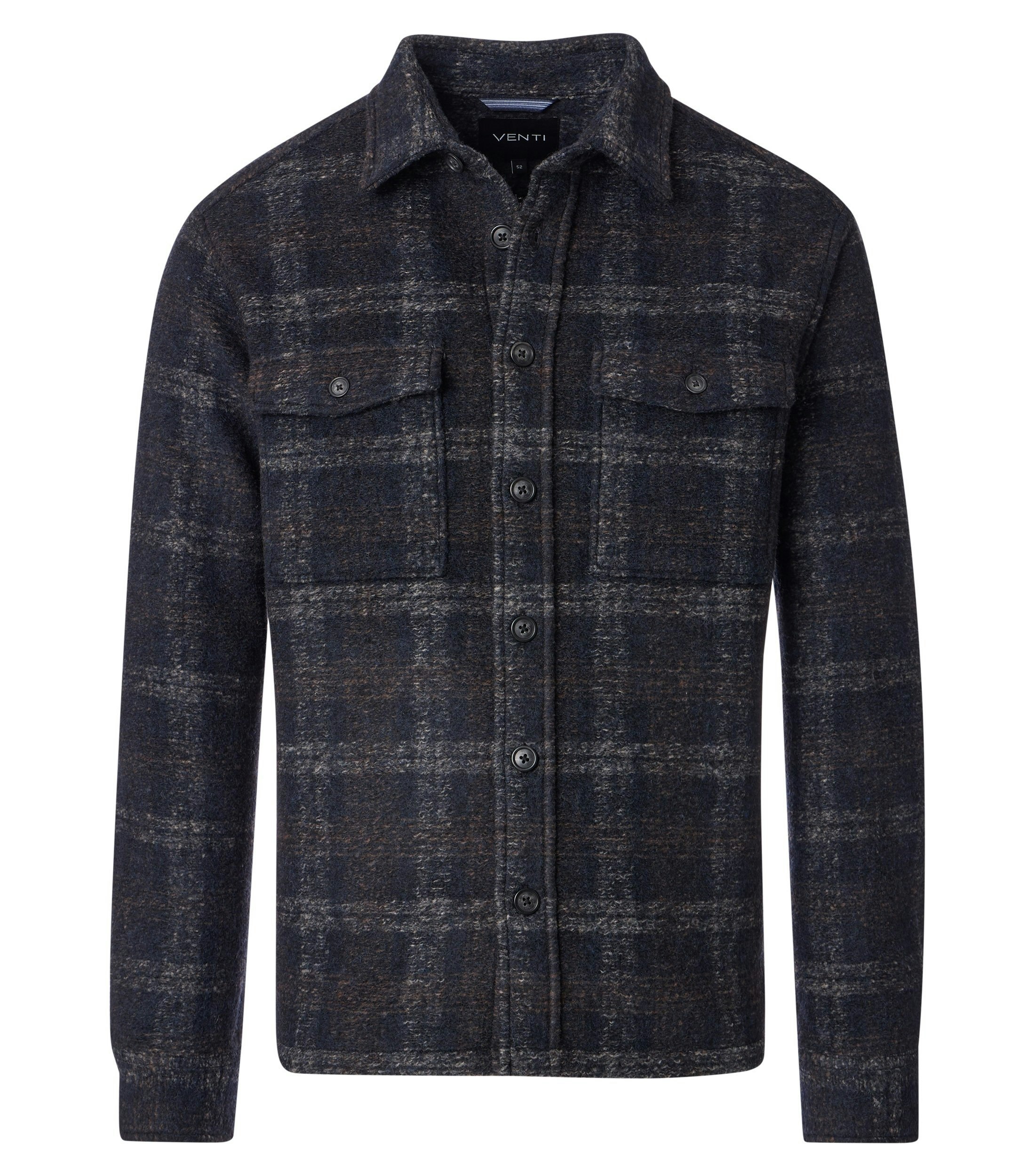 Ein Freizeithemd im uni Muster in der Farbe Blau