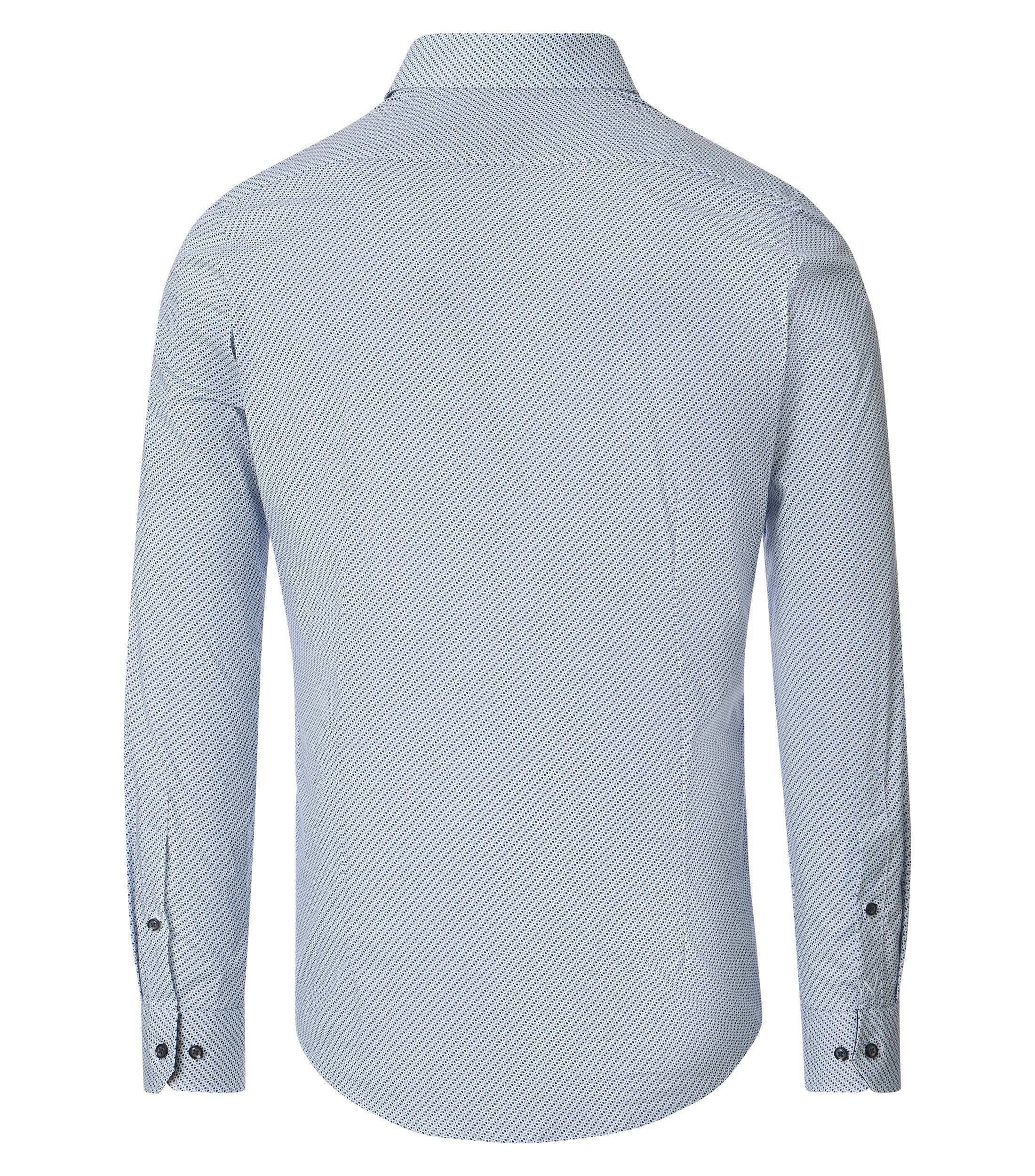 Ein Businesshemd im Print Muster in der Farbe Blau
