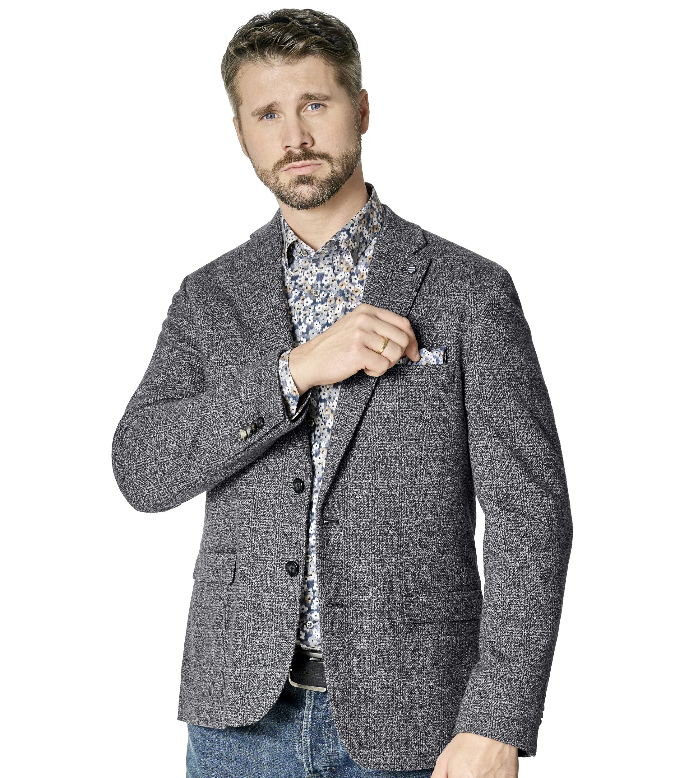 Ein Sakko im uni Muster in der Farbe Braun