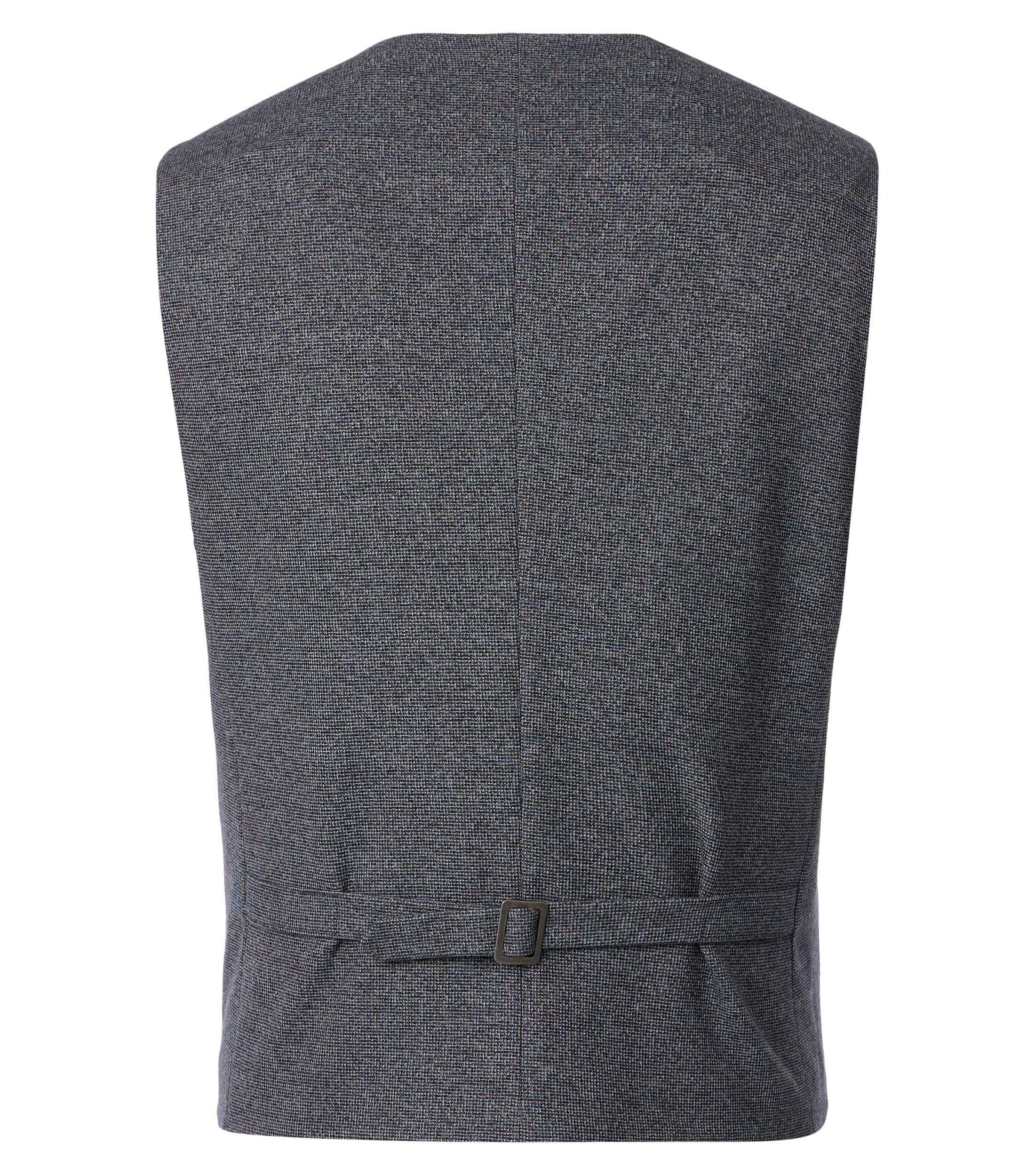 Eine Weste im uni Muster in der Farbe graues Mittelblau