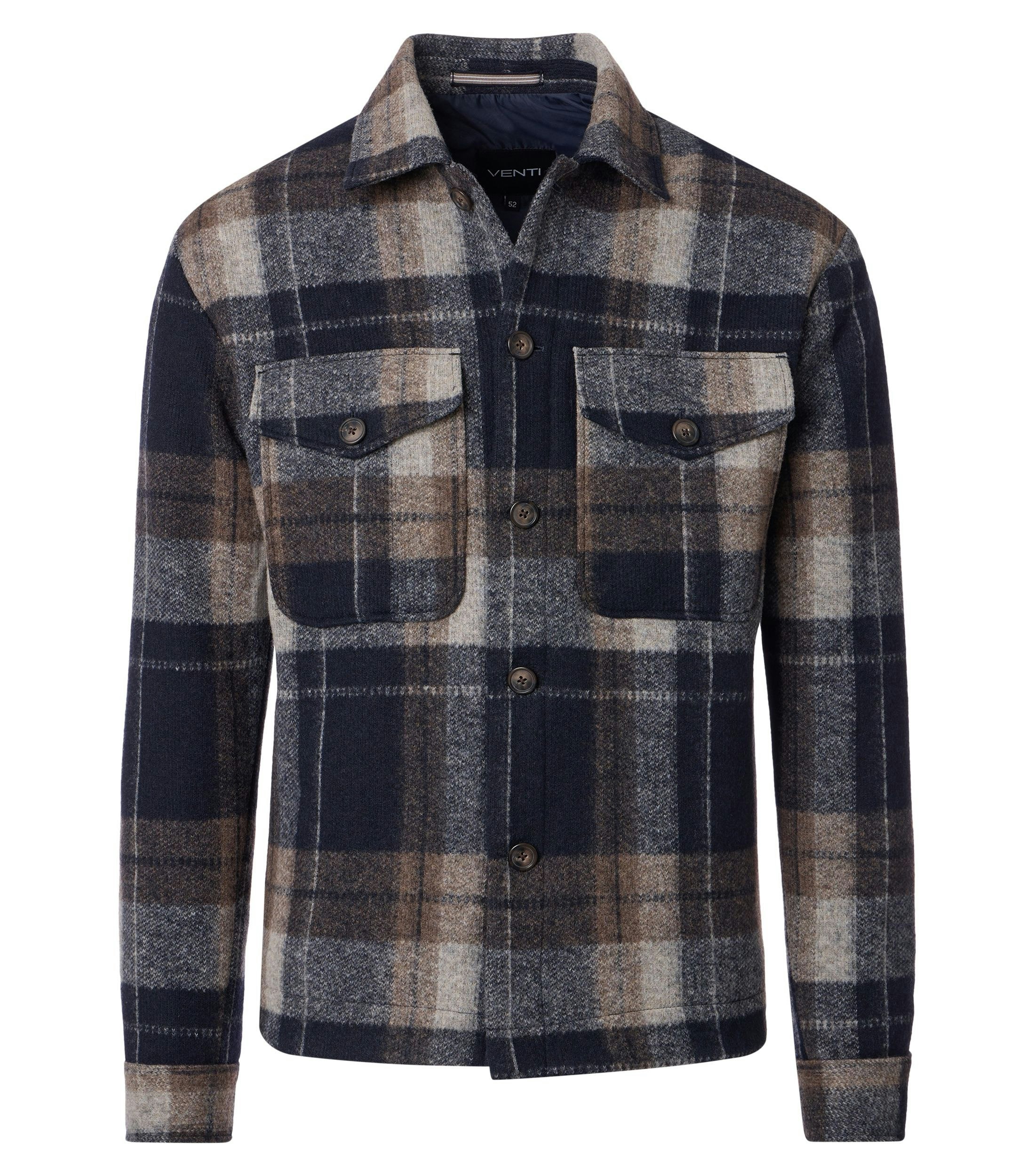 Hemdjacke im karierten Muster in der Farbe Blau