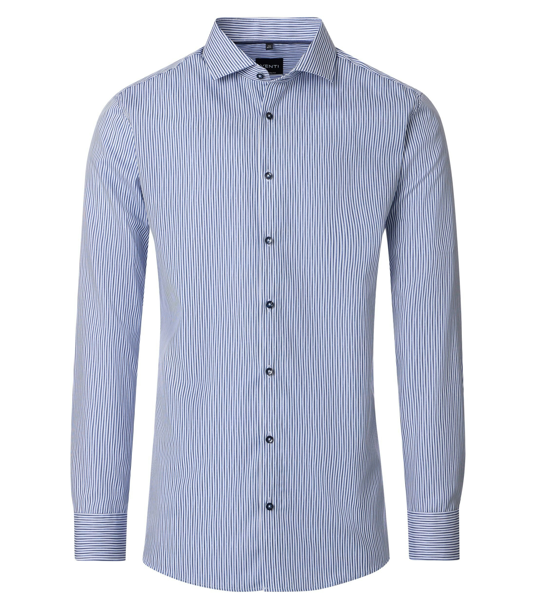 Ein Businesshemd im gestreift Muster in der Farbe Blau