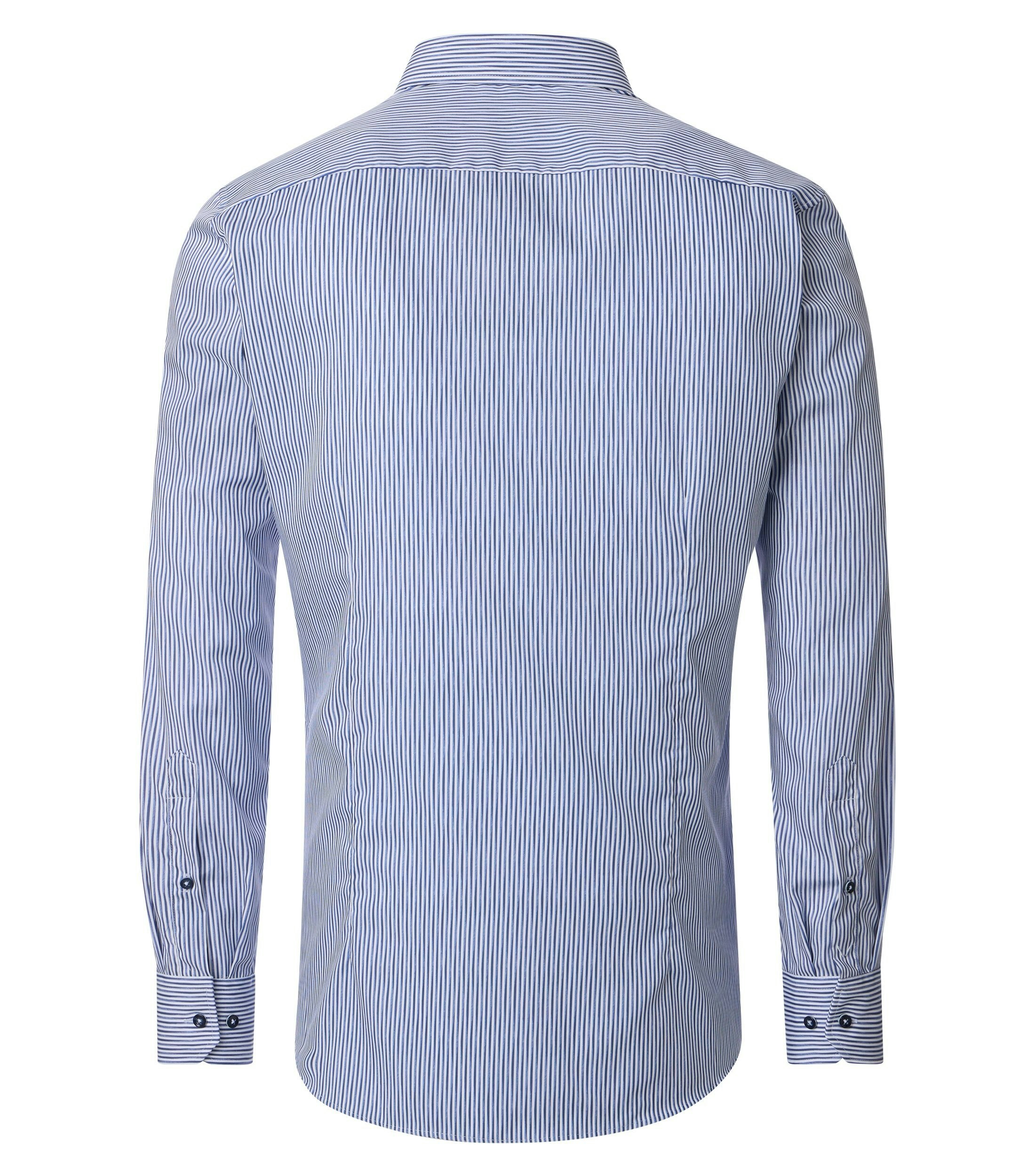 Ein Businesshemd im gestreift Muster in der Farbe Blau