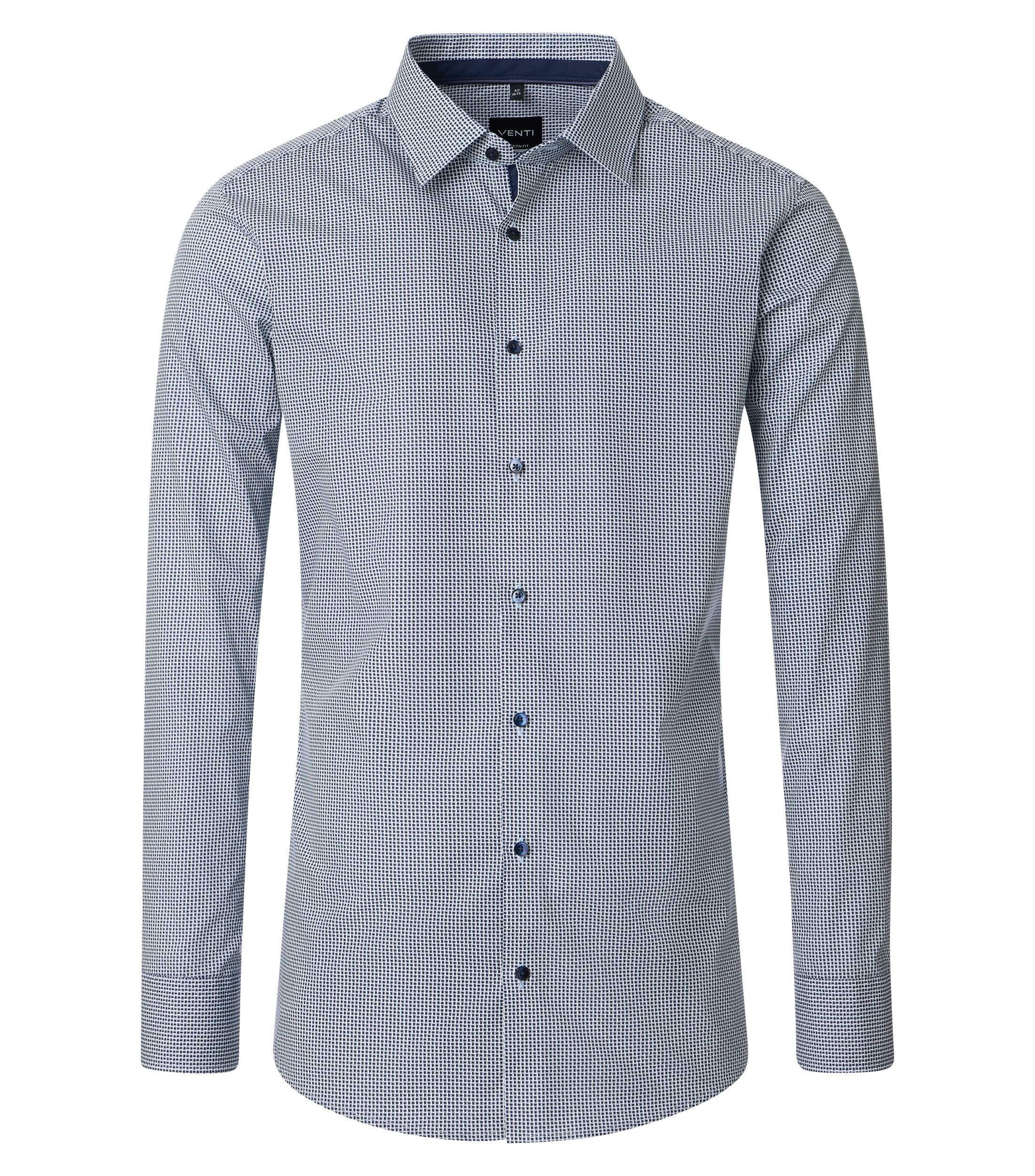Ein Businesshemd im Print Muster in der Farbe Blau