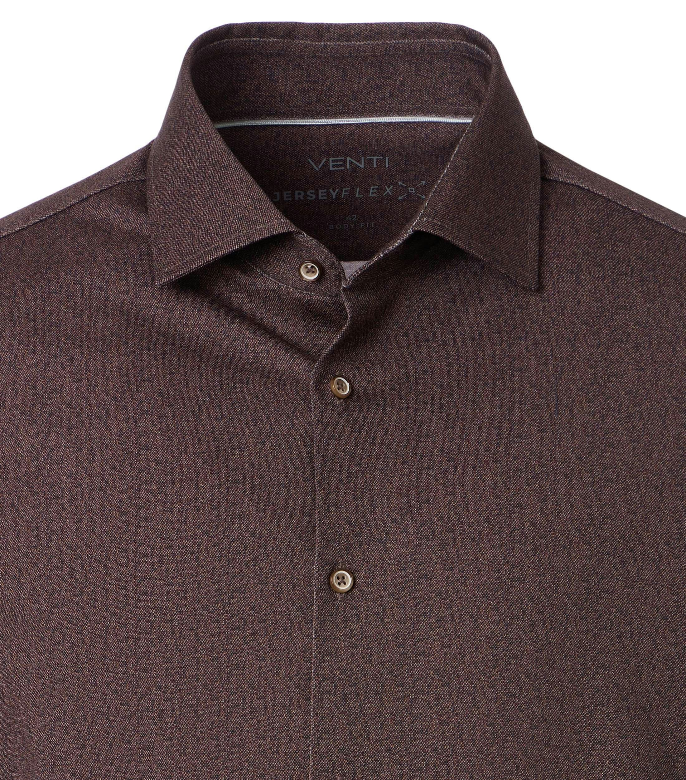 Ein Businesshemd im Print Muster in der Farbe Braun