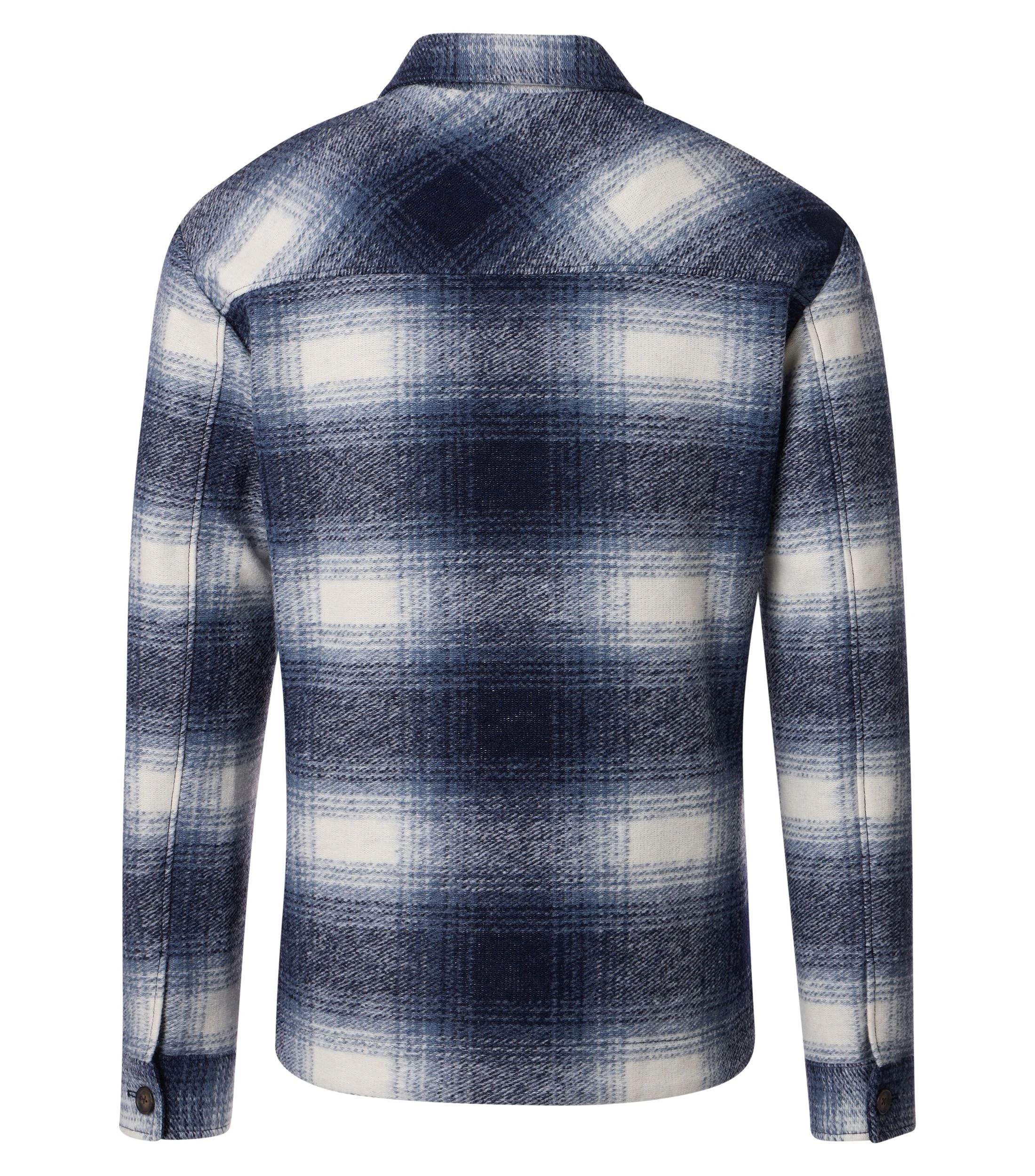 Hemdjacke im karierten Muster in der Farbe Blau