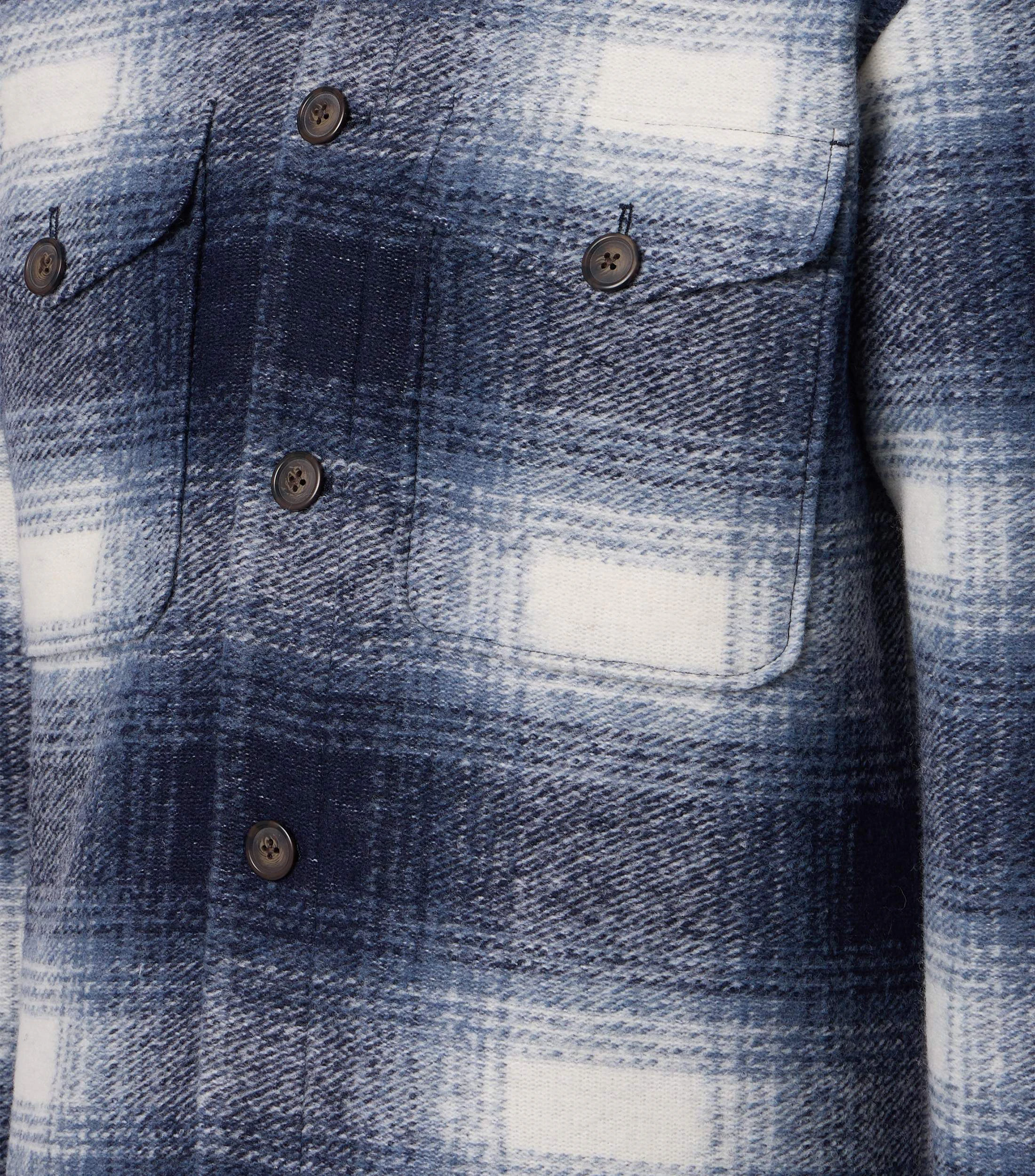 Hemdjacke im karierten Muster in der Farbe Blau