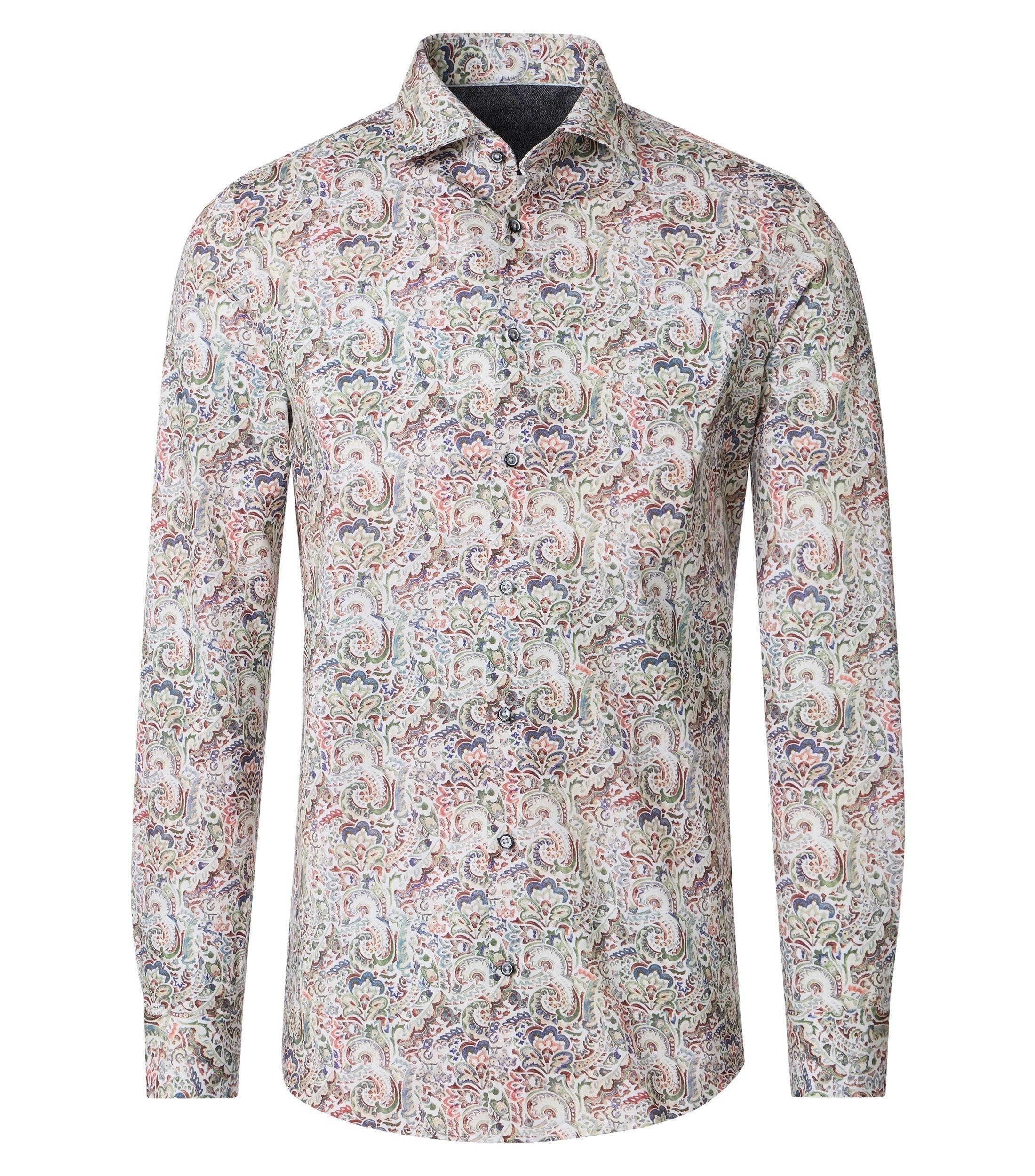 Ein Businesshemd im Print Muster in der Farbe GrÃ¼n