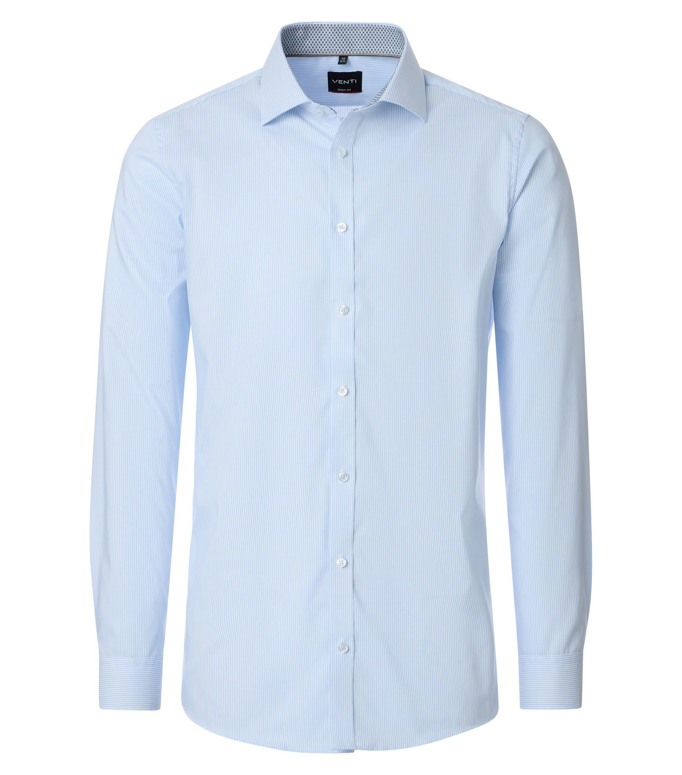 Ein Businesshemd im gestreift Muster in der Farbe Hellblau