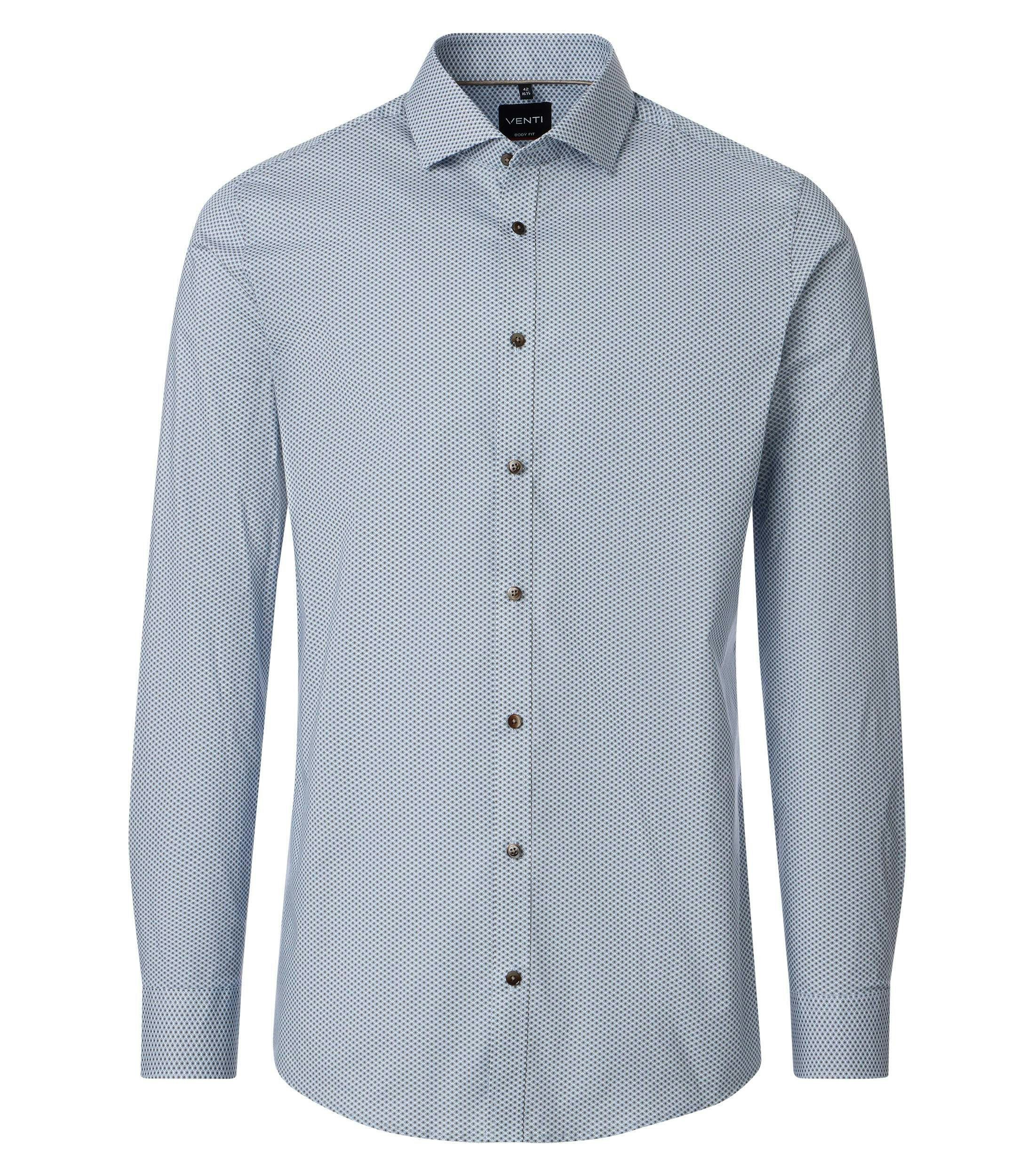Ein Businesshemd im Print Muster in der Farbe Blau