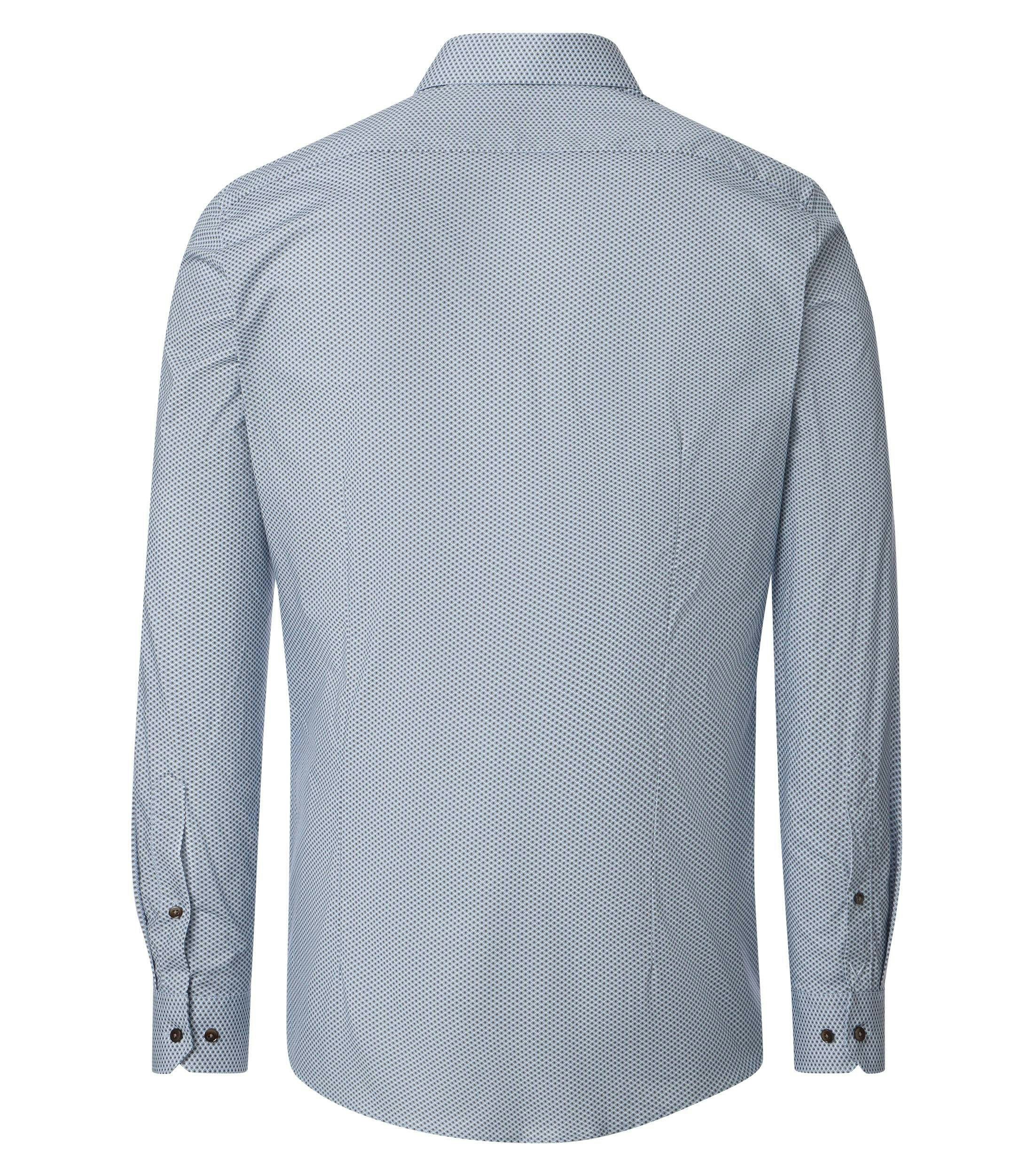 Ein Businesshemd im Print Muster in der Farbe Blau