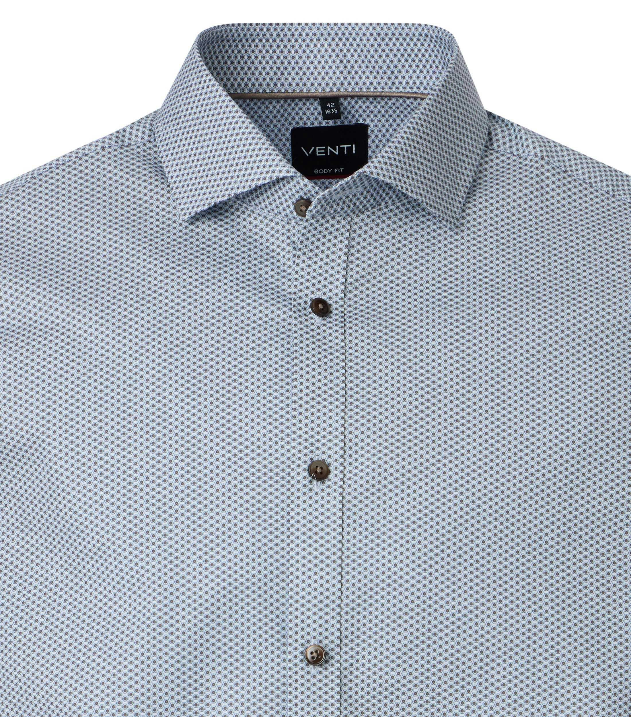 Ein Businesshemd im Print Muster in der Farbe Blau